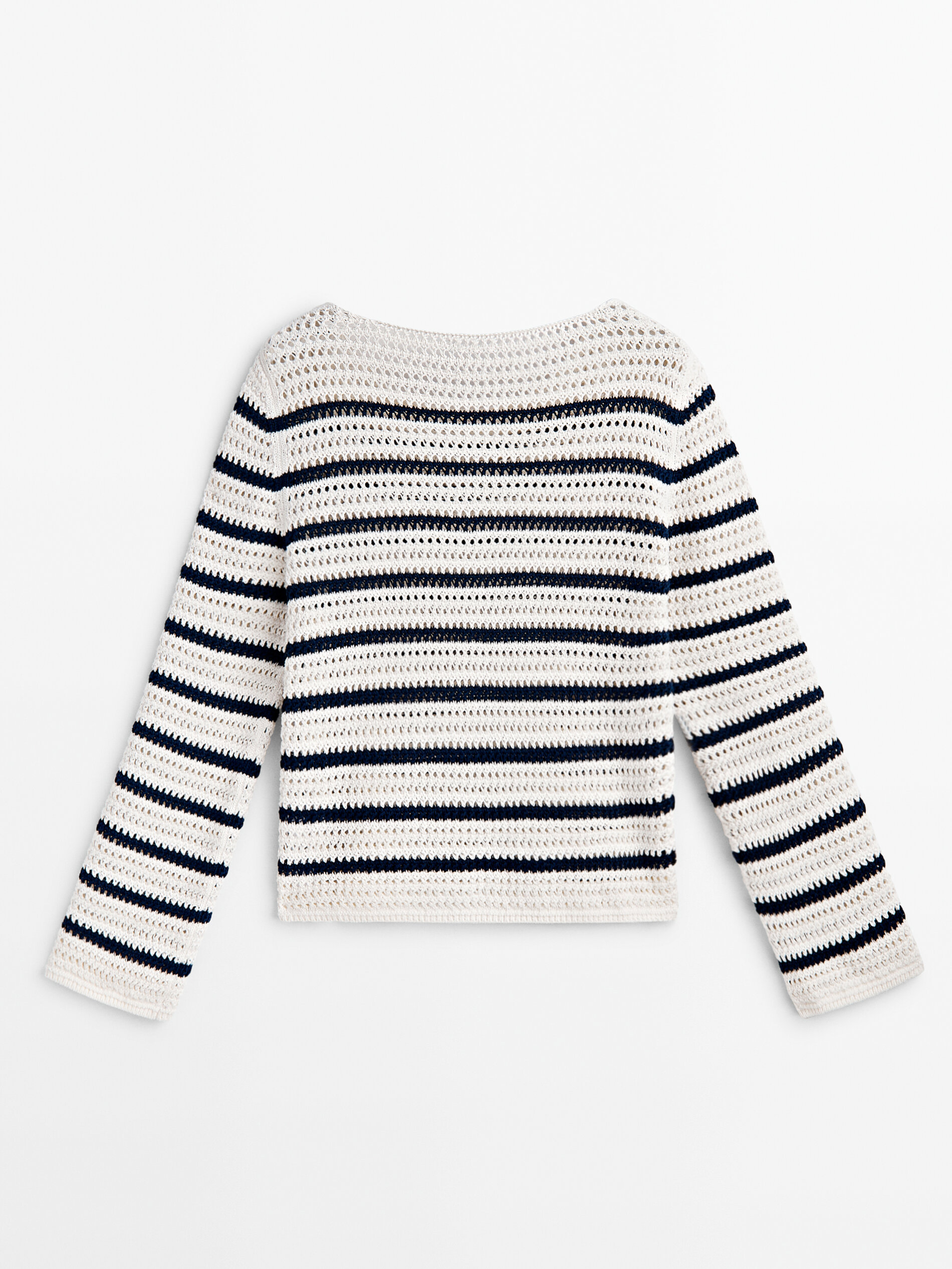 Jersey punto crochet rayas - CRUDO