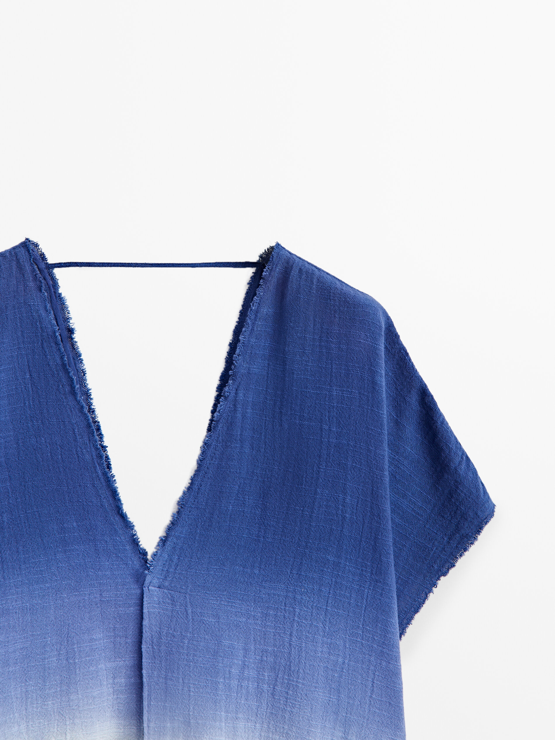 Camisa rústica degradado manga corta - CELESTE