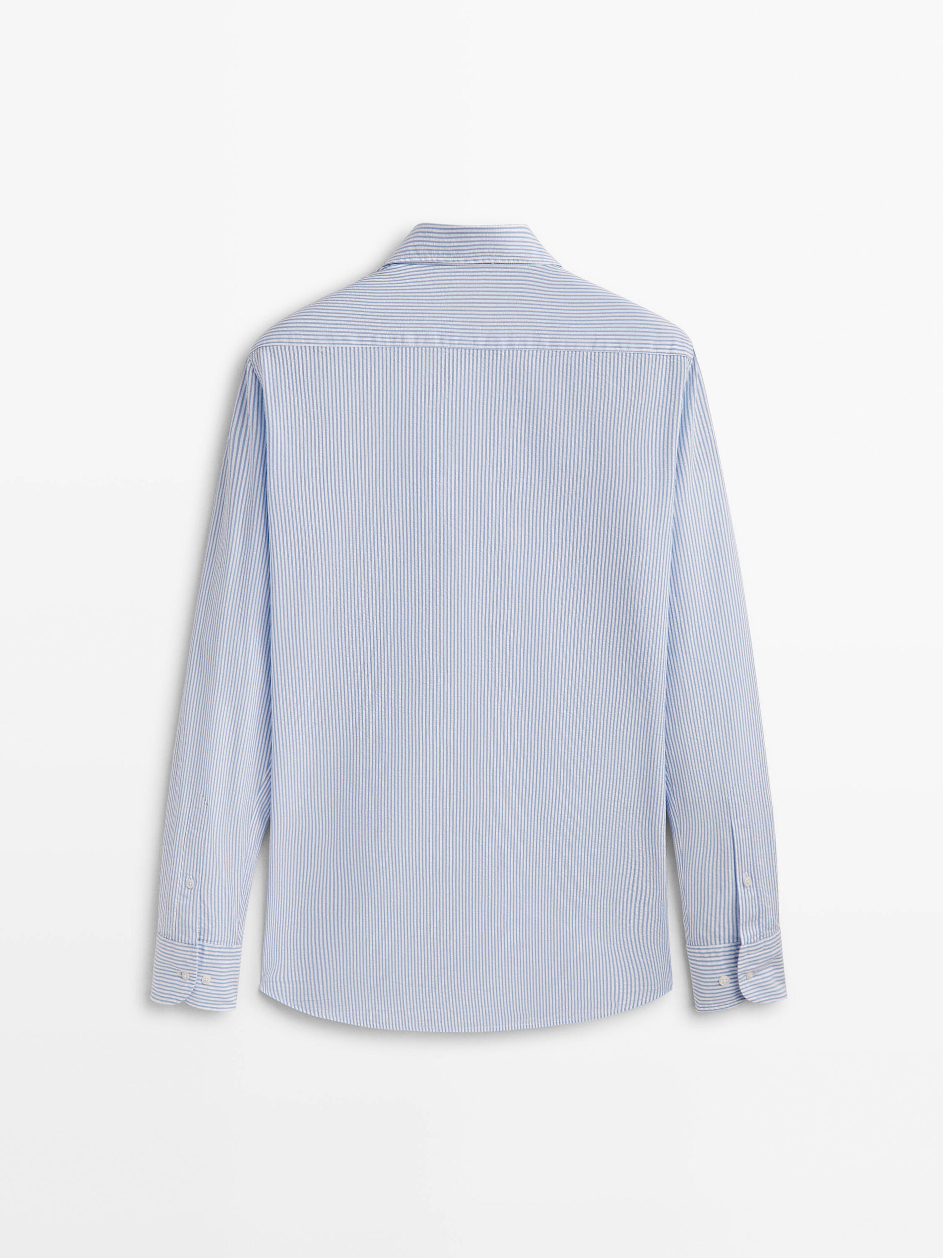 Camisa rayas estructura seersucker regular fit - CELESTE