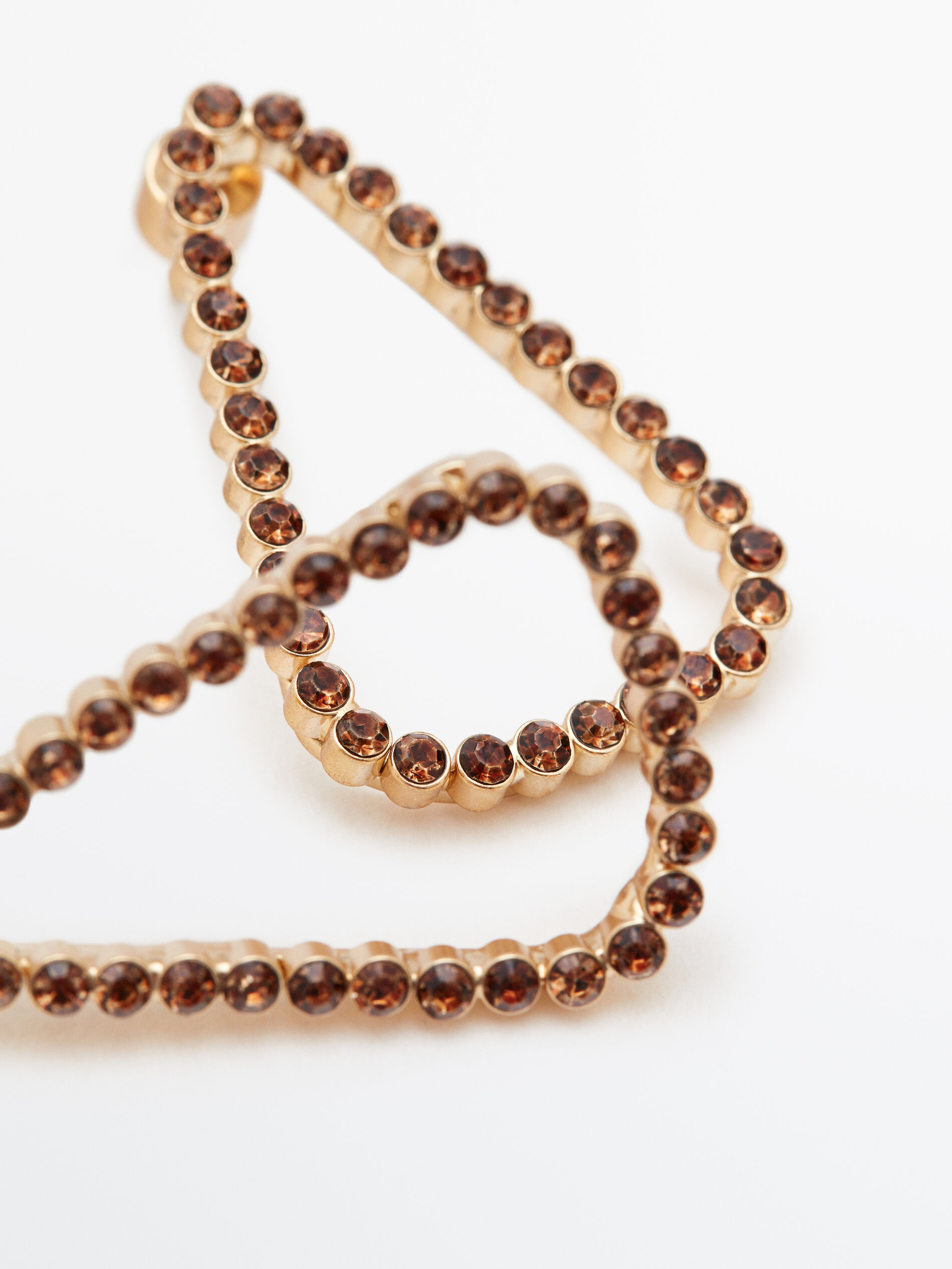 Pendientes triángulo piedras baño oro - ORO