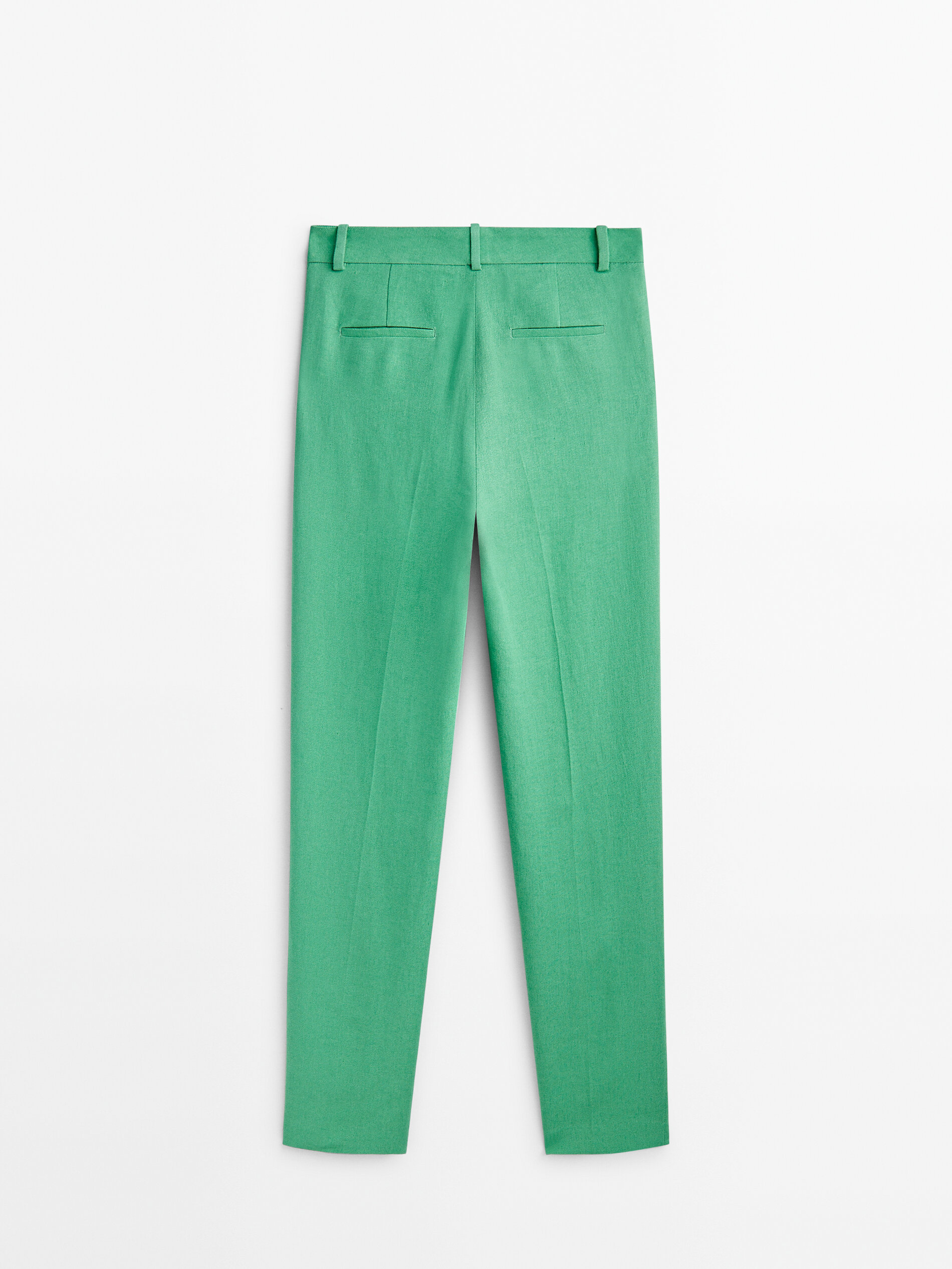 Pantalón traje mezcla lino -Studio - VERDE