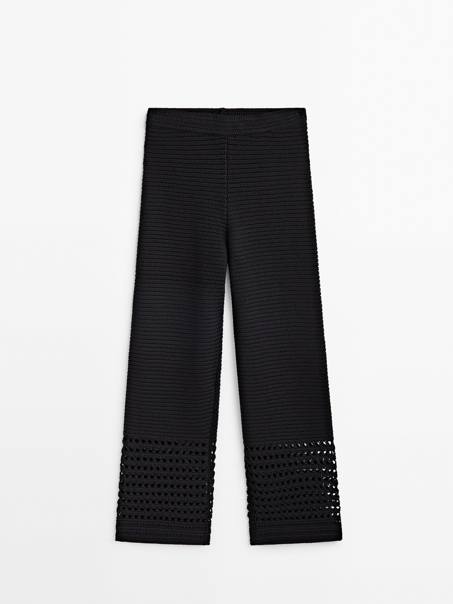Pantalón punto crochet - NEGRO