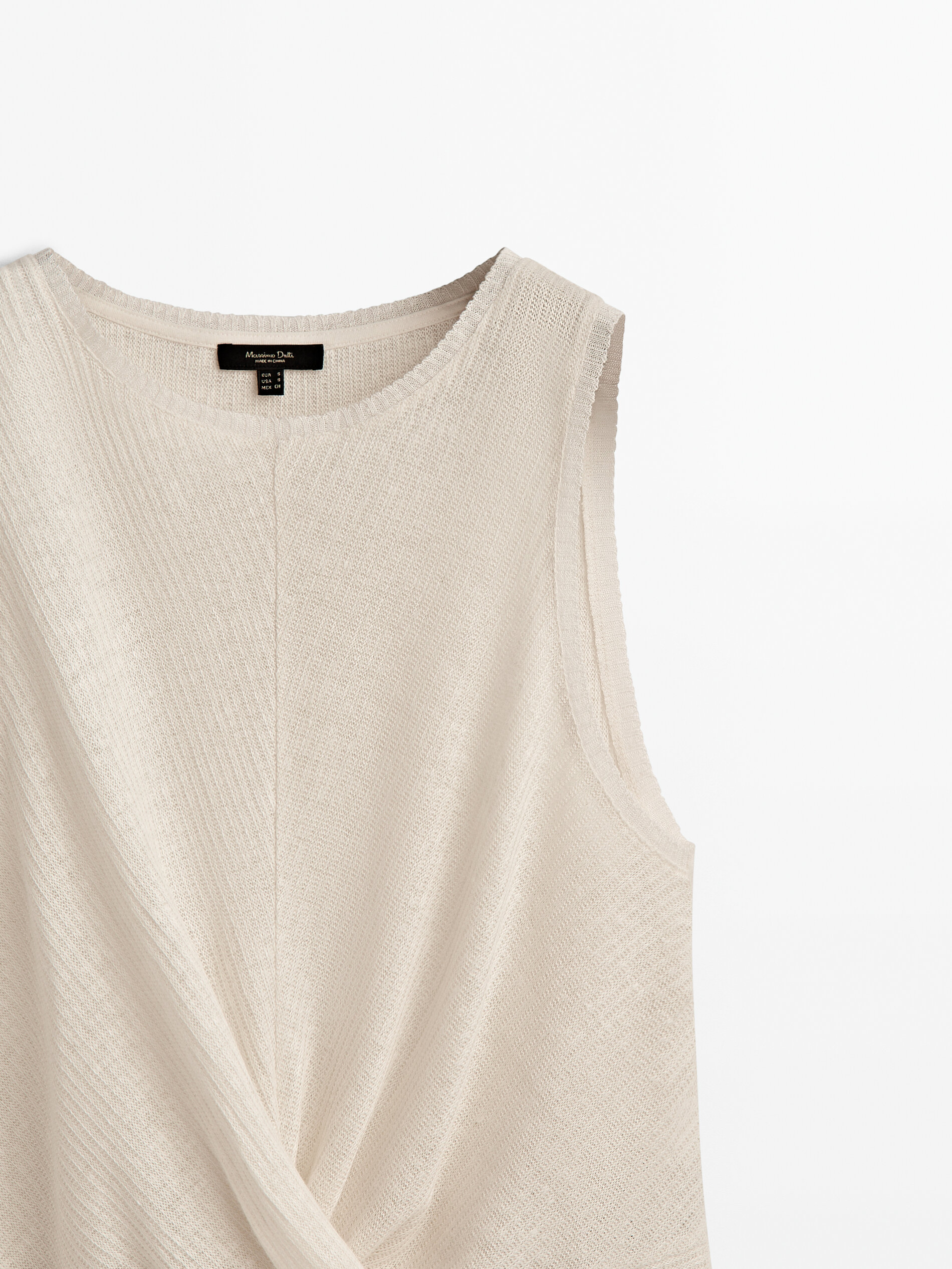 Top lino detalle frunces - CRUDO