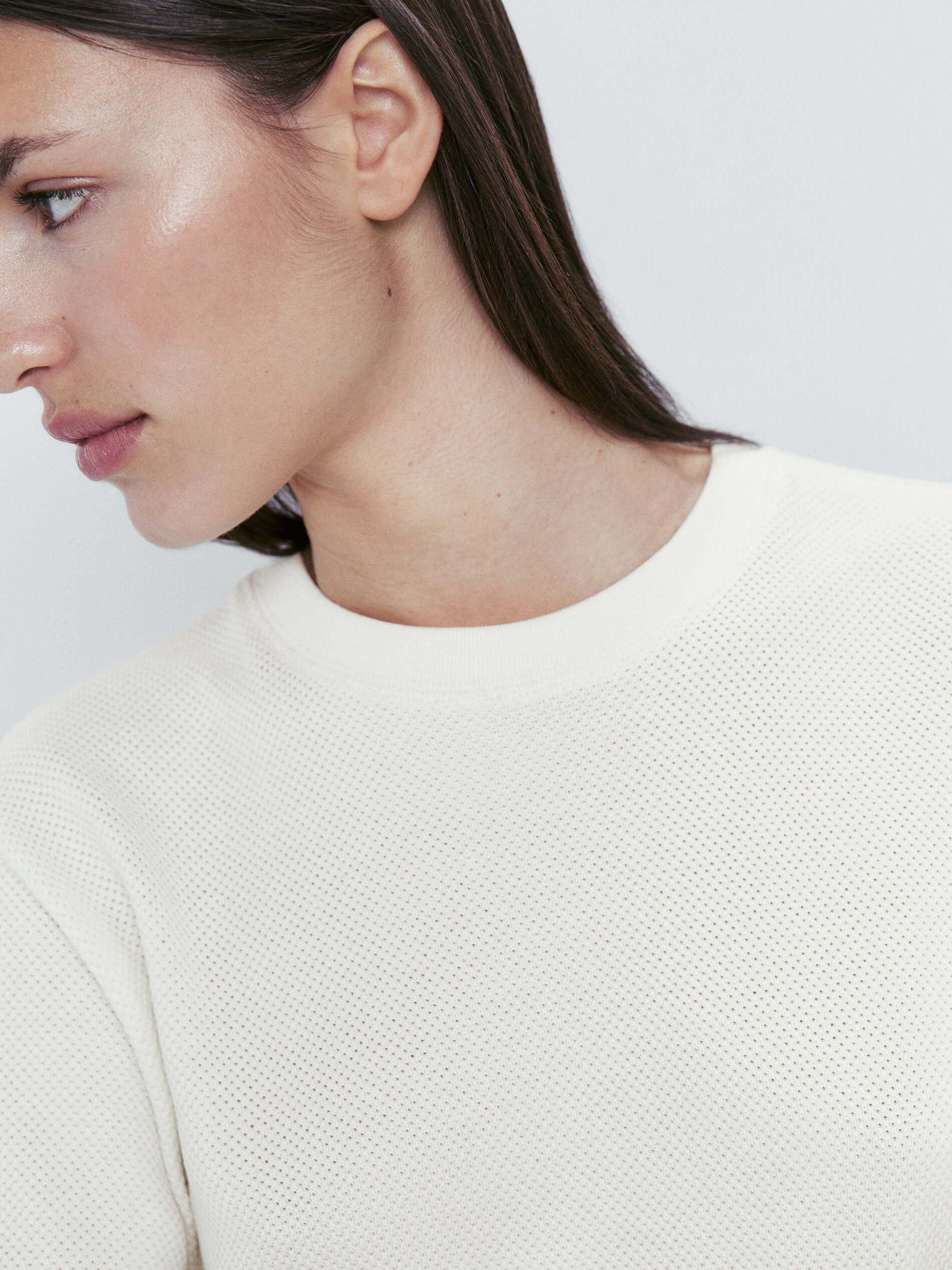 Camiseta algodón estructura manga corta - CRUDO