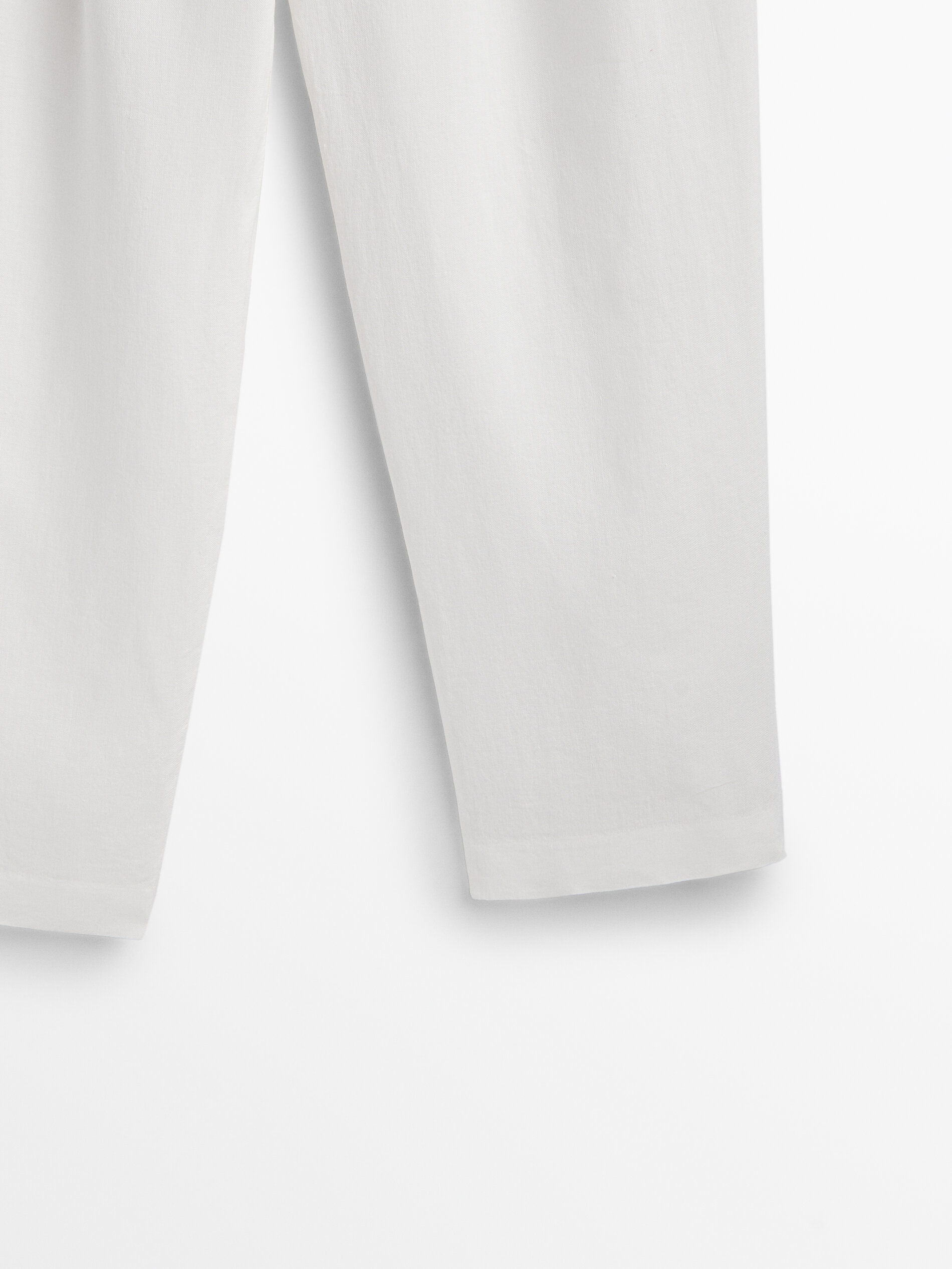 Pantalón mezcla lino algodón doble pinza - CRUDO