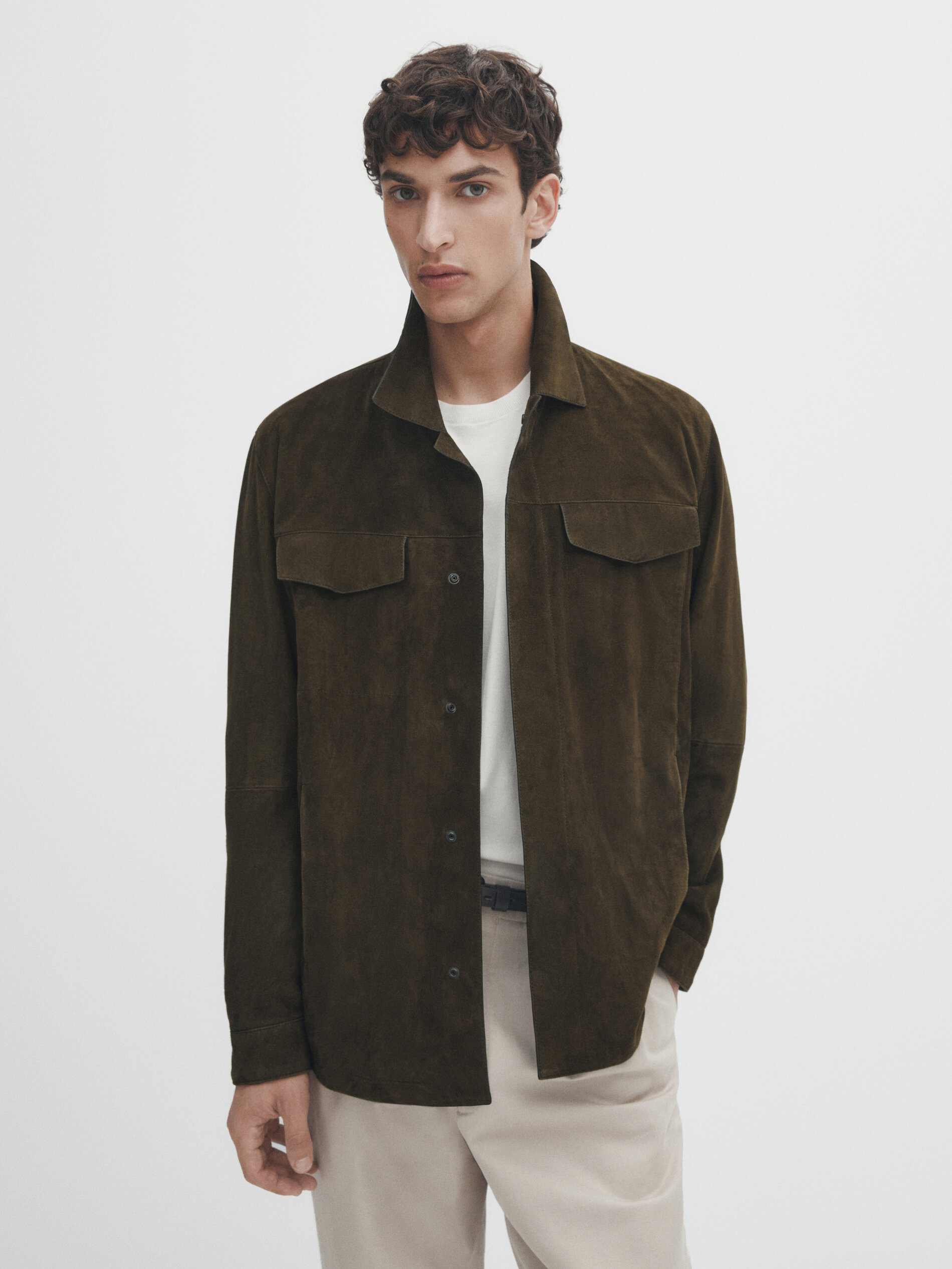 Sobrecamisa ante chaleco desmontable - KAKI OSCURO