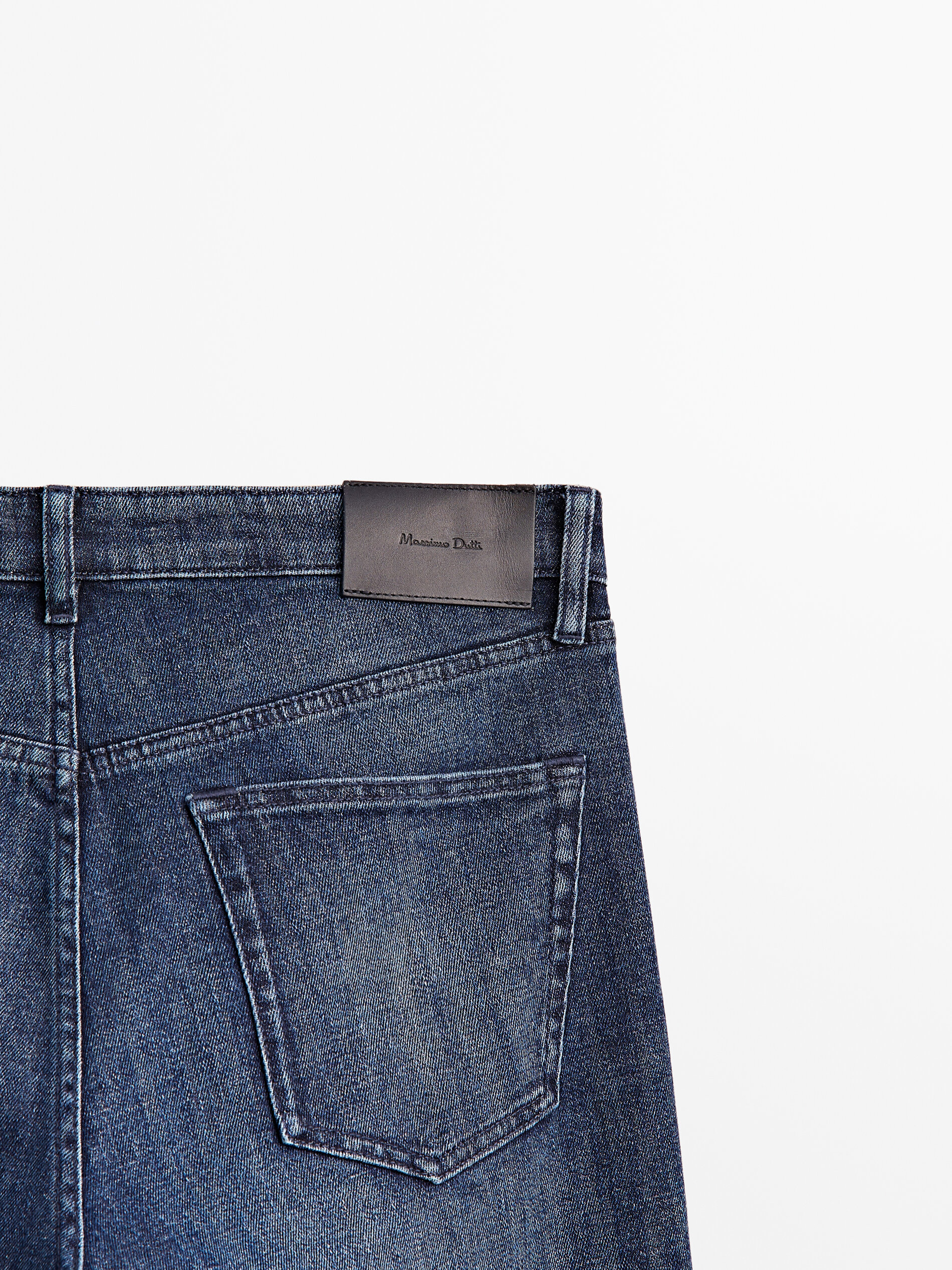 Pantalón vaquero stone wash regular fit - INDIGO