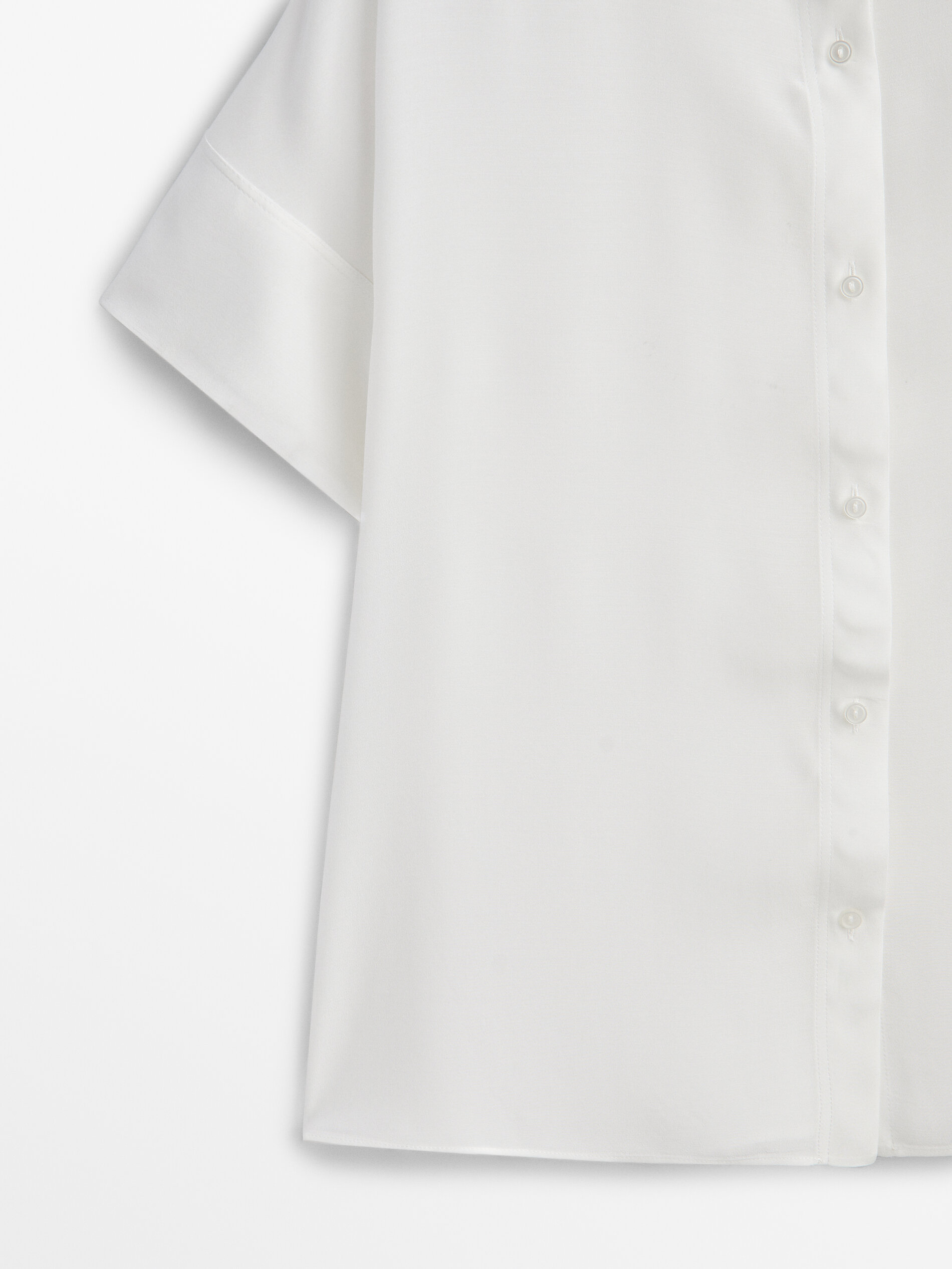 Camisa fluida manga corta - BLANCO