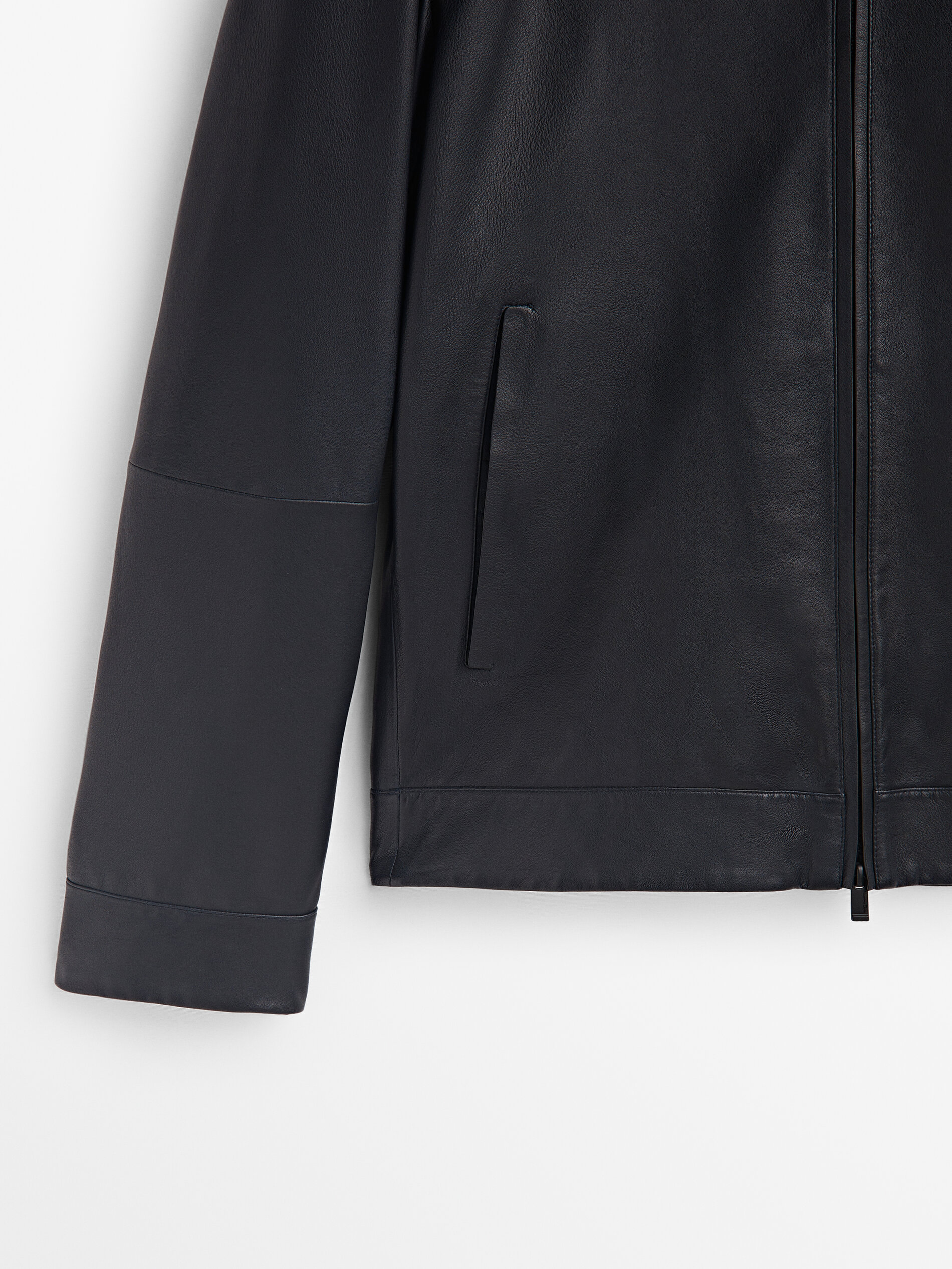 Cazadora piel napa azul - AZUL