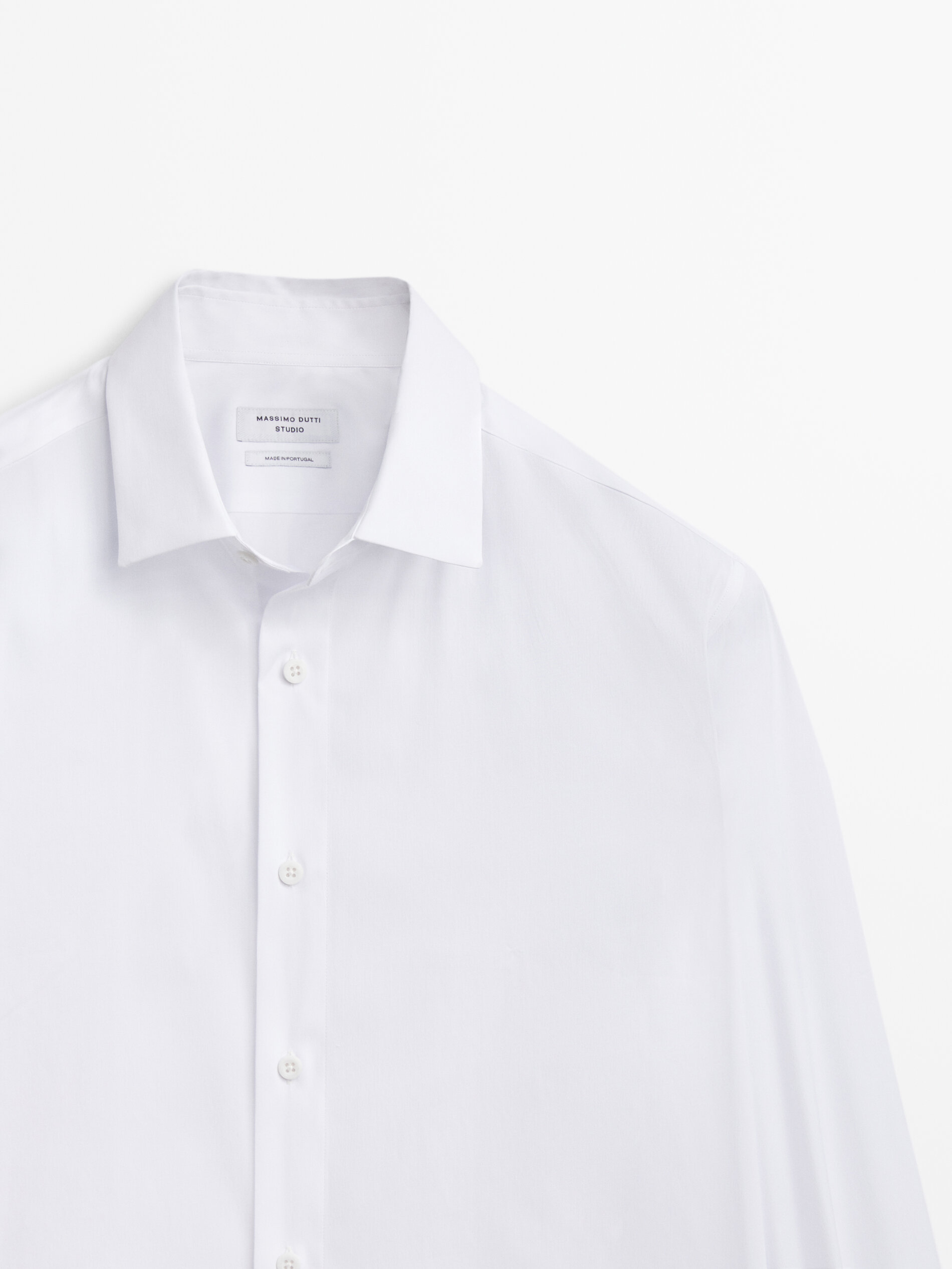 Camisa stretch slim fit -Studio - BLANCO