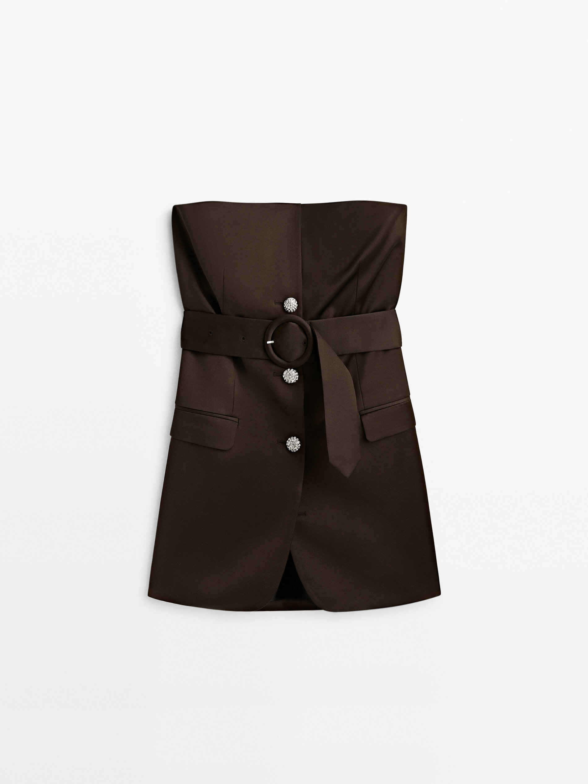 Vestido americana -Studio - MARRÓN