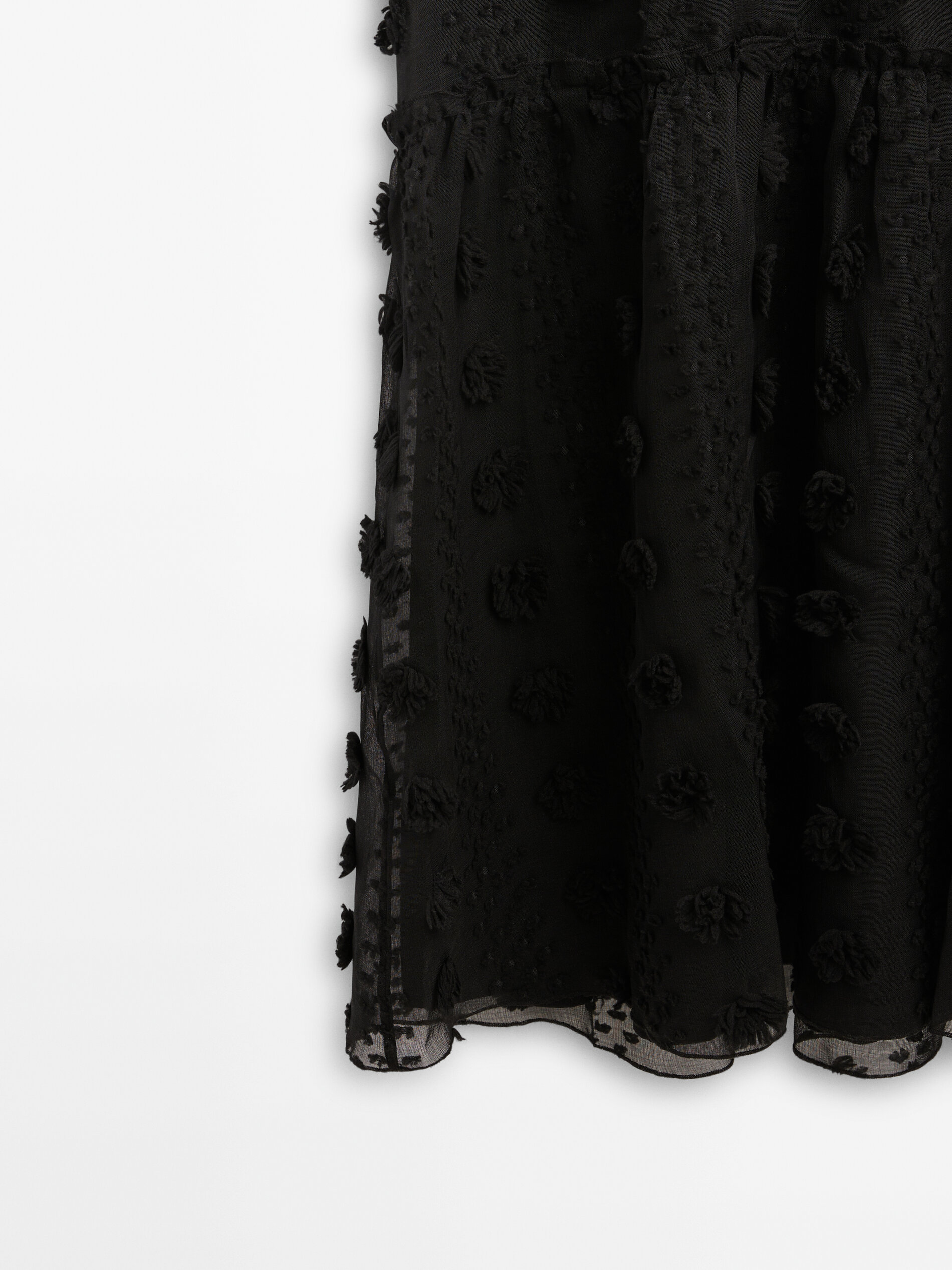 Vestido largo relieve doble tirante -Studio - NEGRO