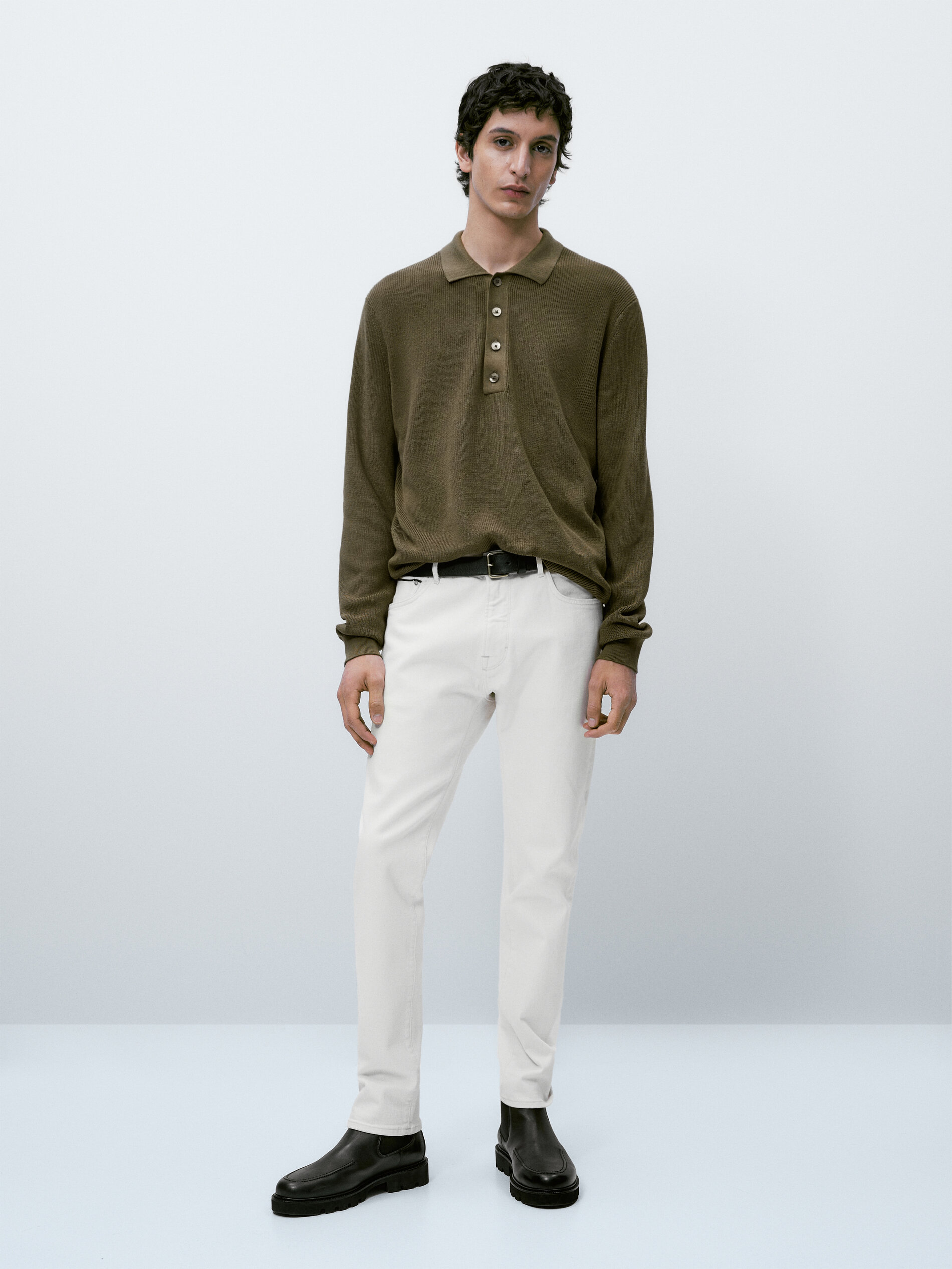 Jersey polo estructura algodón - KAKI CLARO