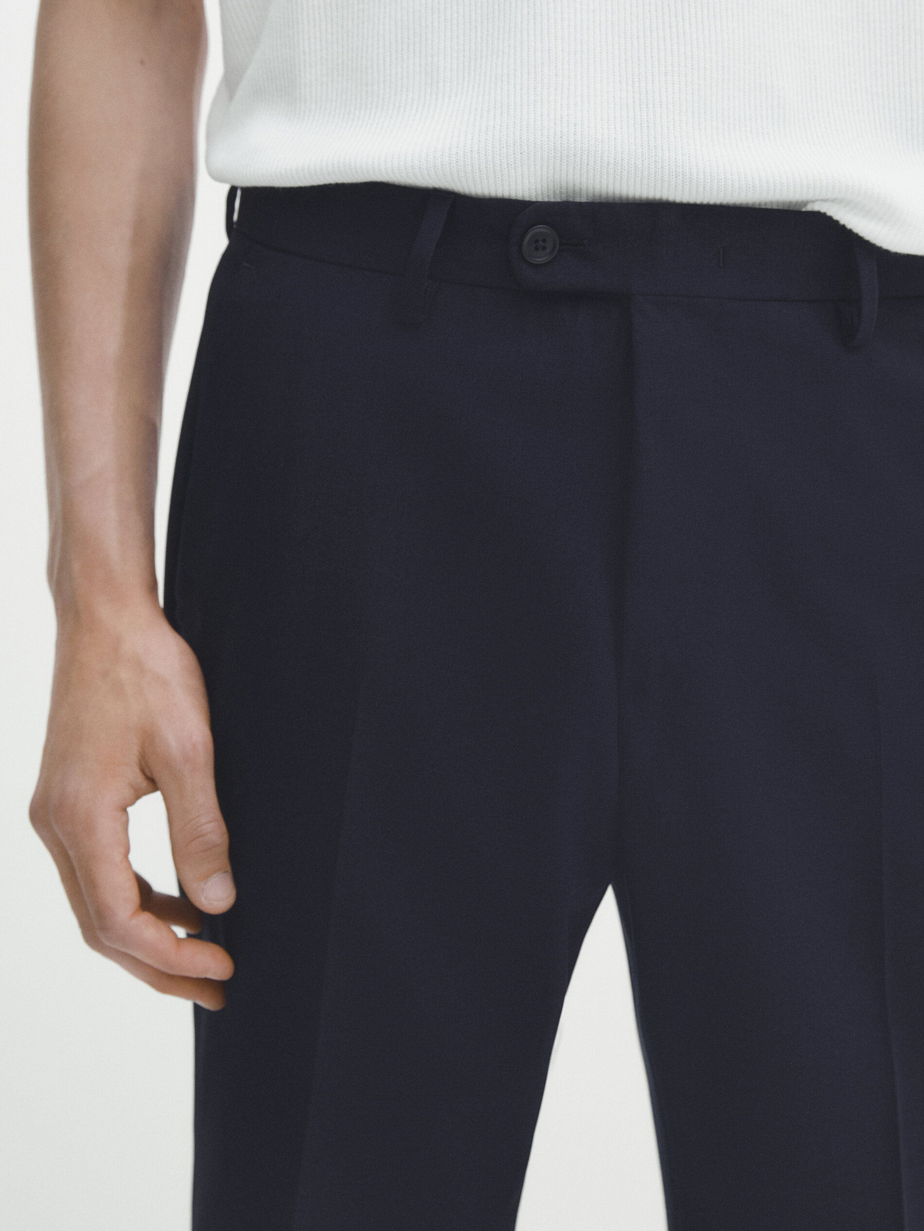 Pantalón traje azul lana - AZUL