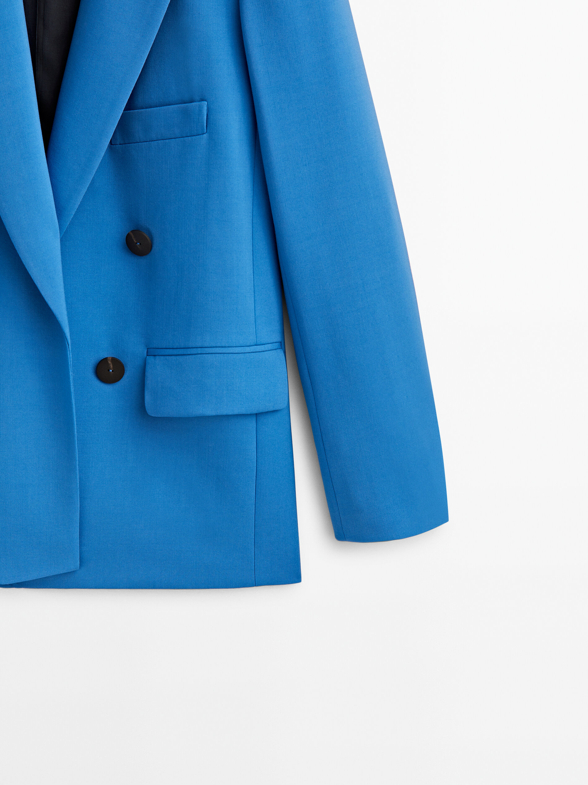 Americana traje mezcla lana dos botones - AZUL