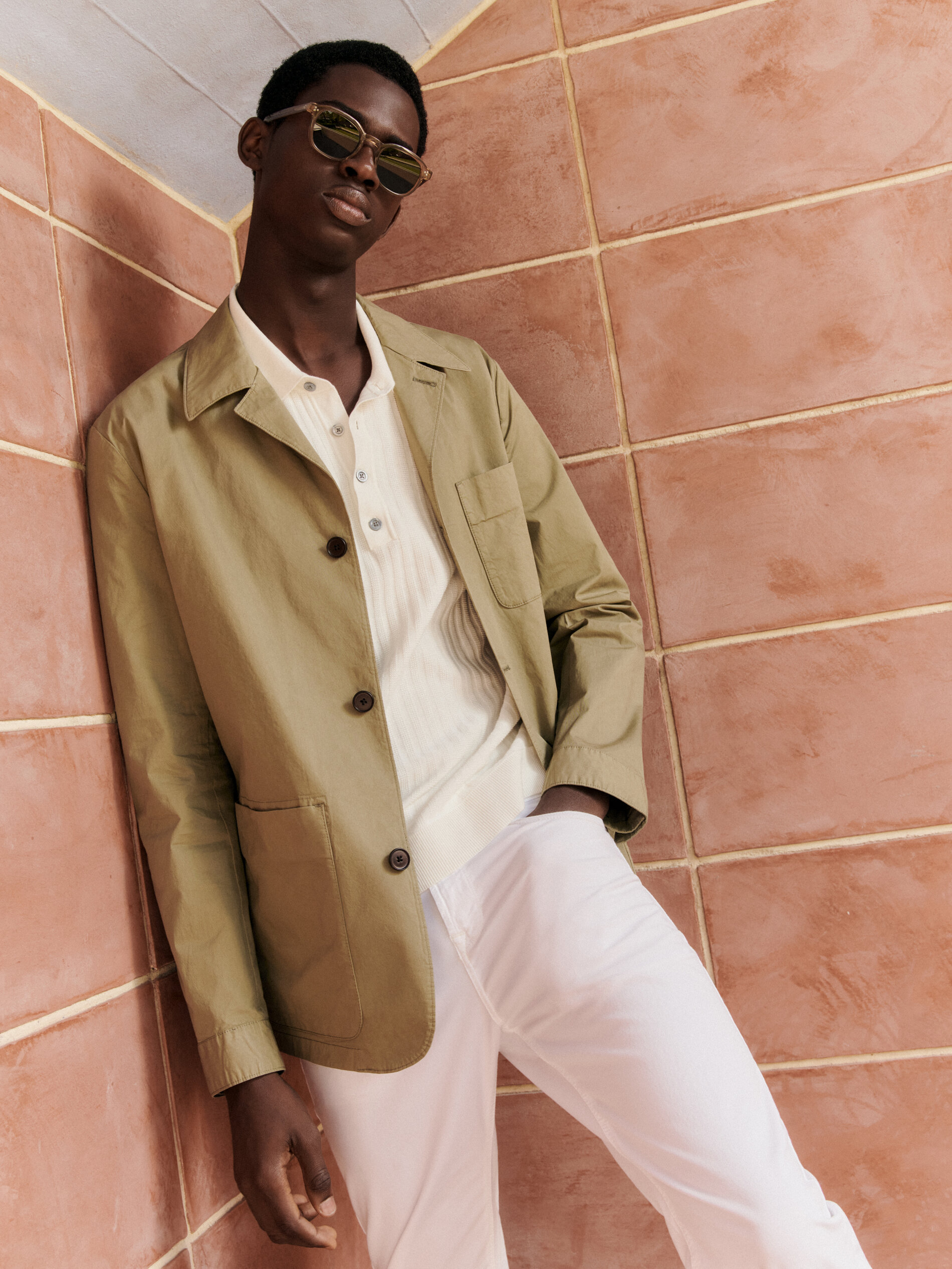 Pantalón tejanero estructura slim fit - BLANCO