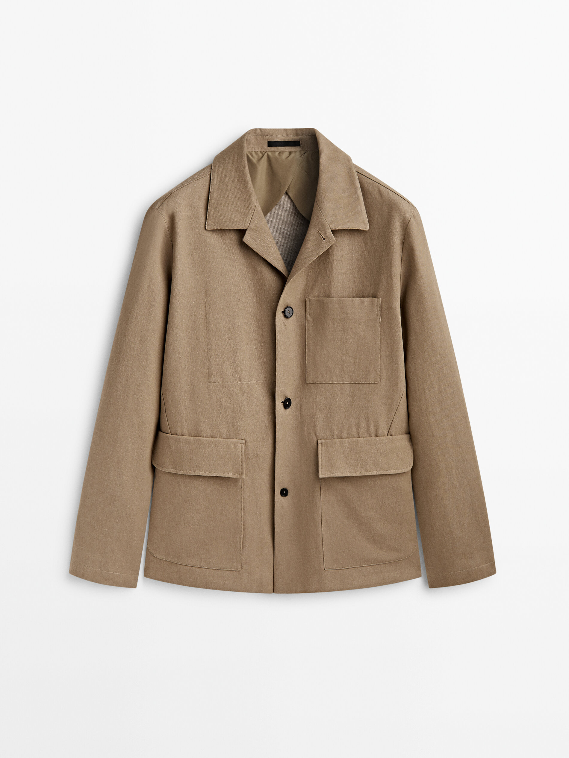 Sobrecamisa mezcla algodón lino bolsillos -Studio - Lavado