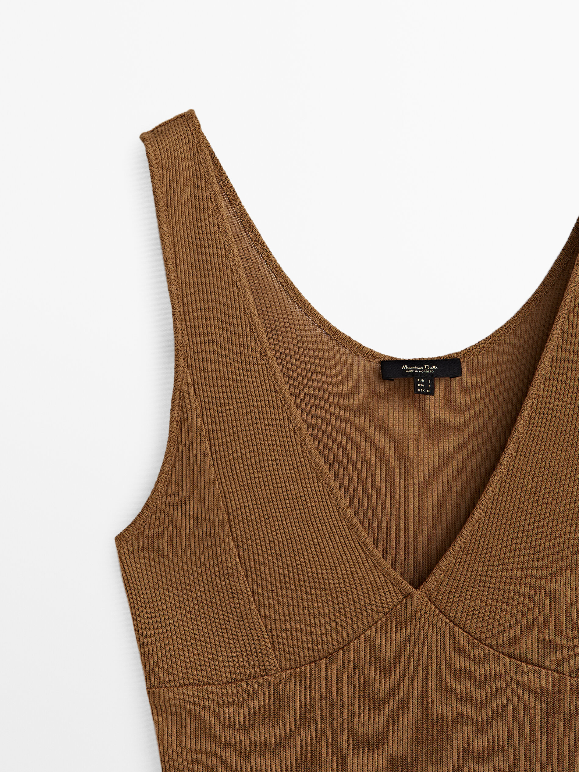 Camiseta tirantes detalle costura - TOSTADO