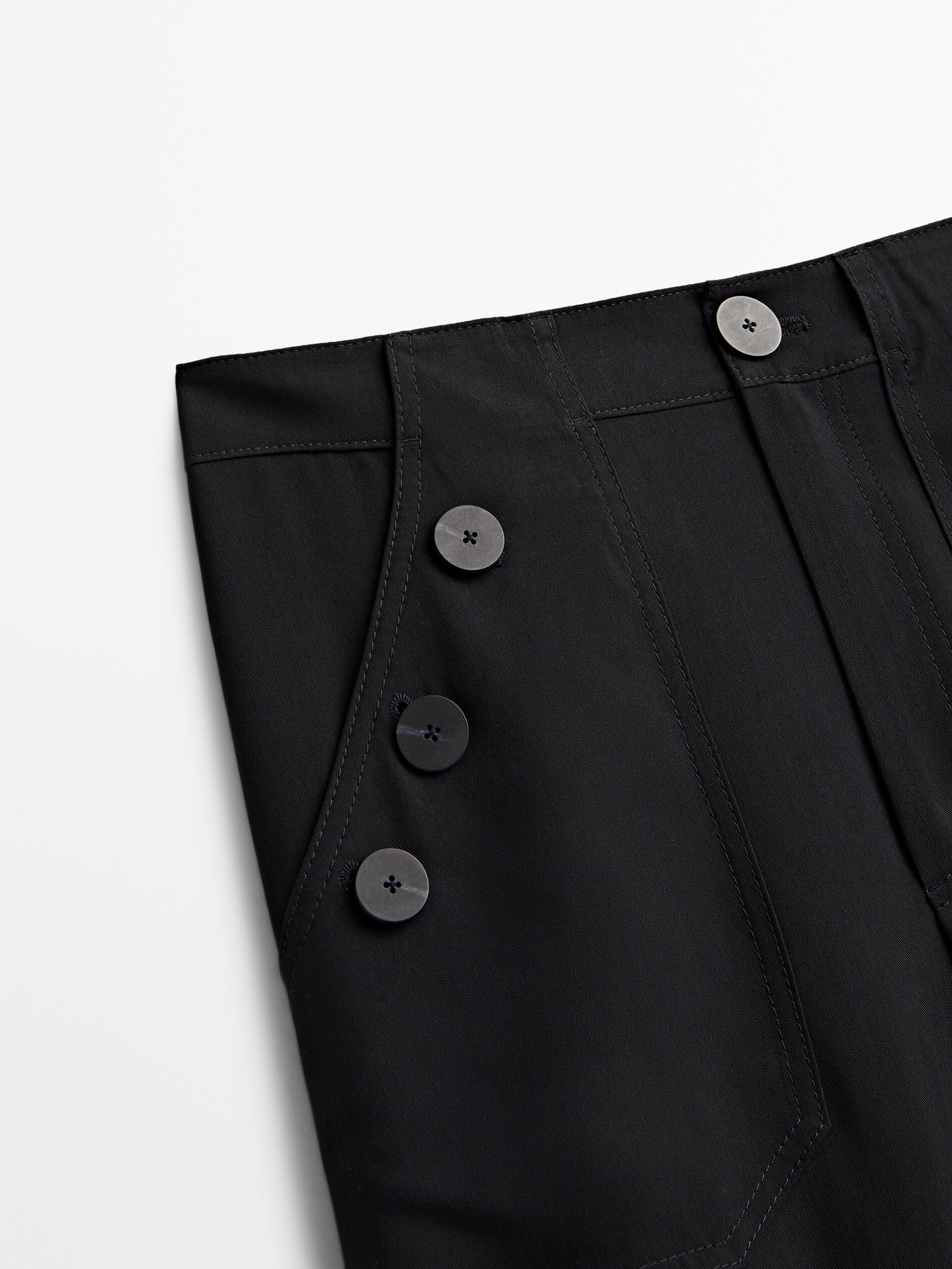 Pantalón ancho detalle botones - AZUL MARINO