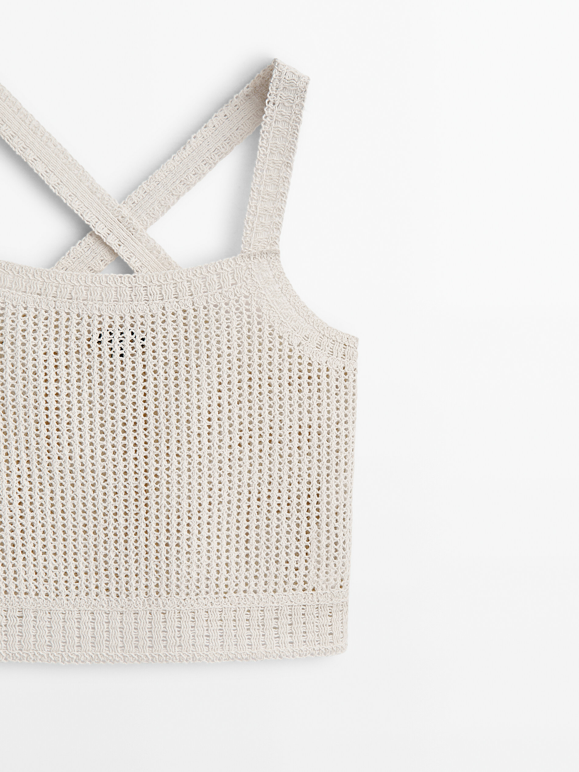 Top crochet espalda cruzada - CRUDO