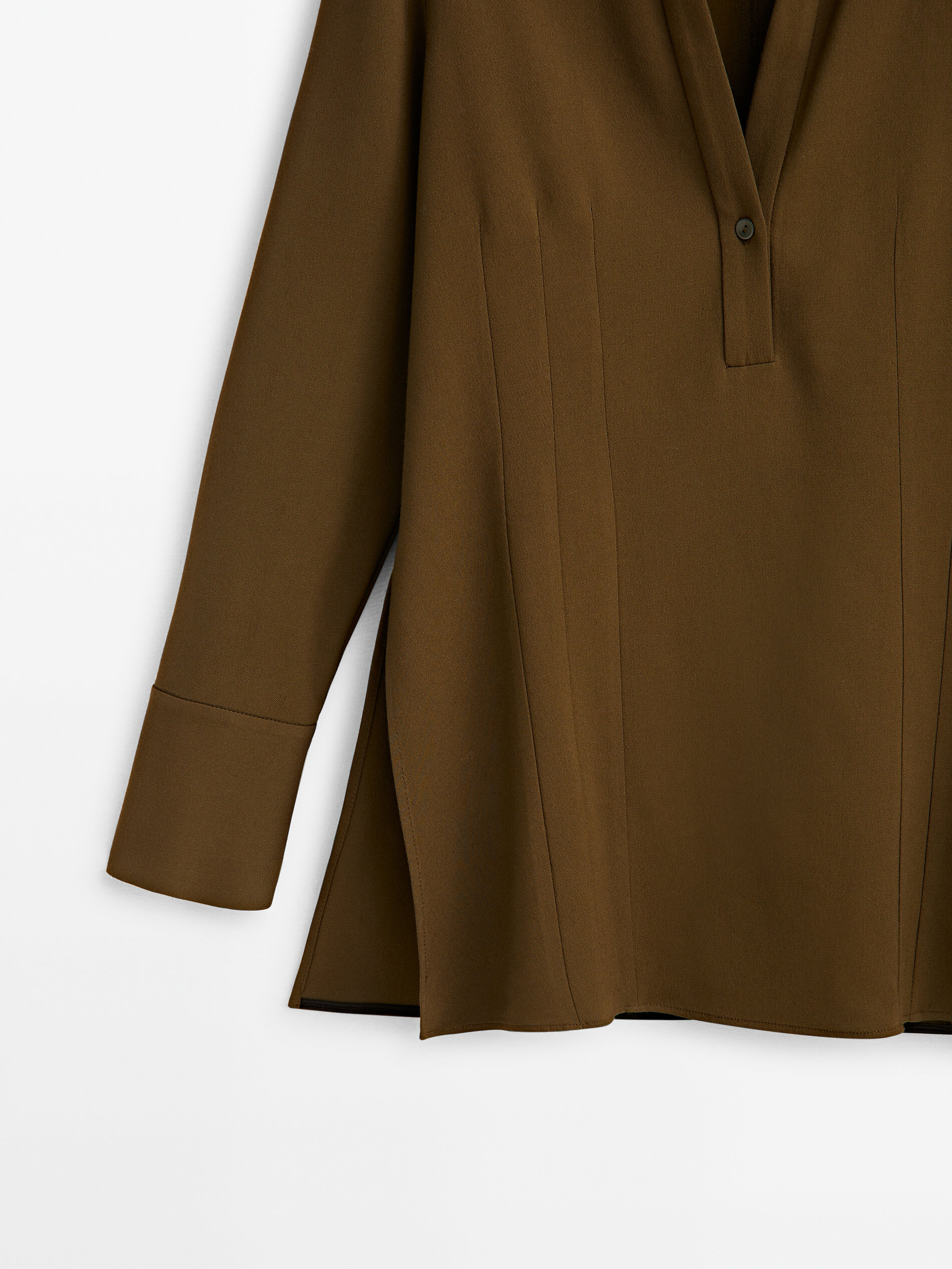 Camisa entallada costuras - KAKI