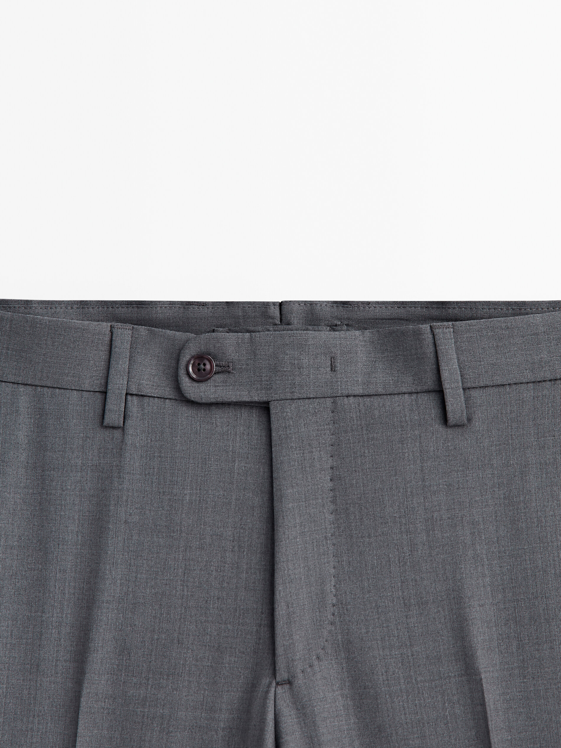 Pantalón traje fil a fil gris lana - GRIS