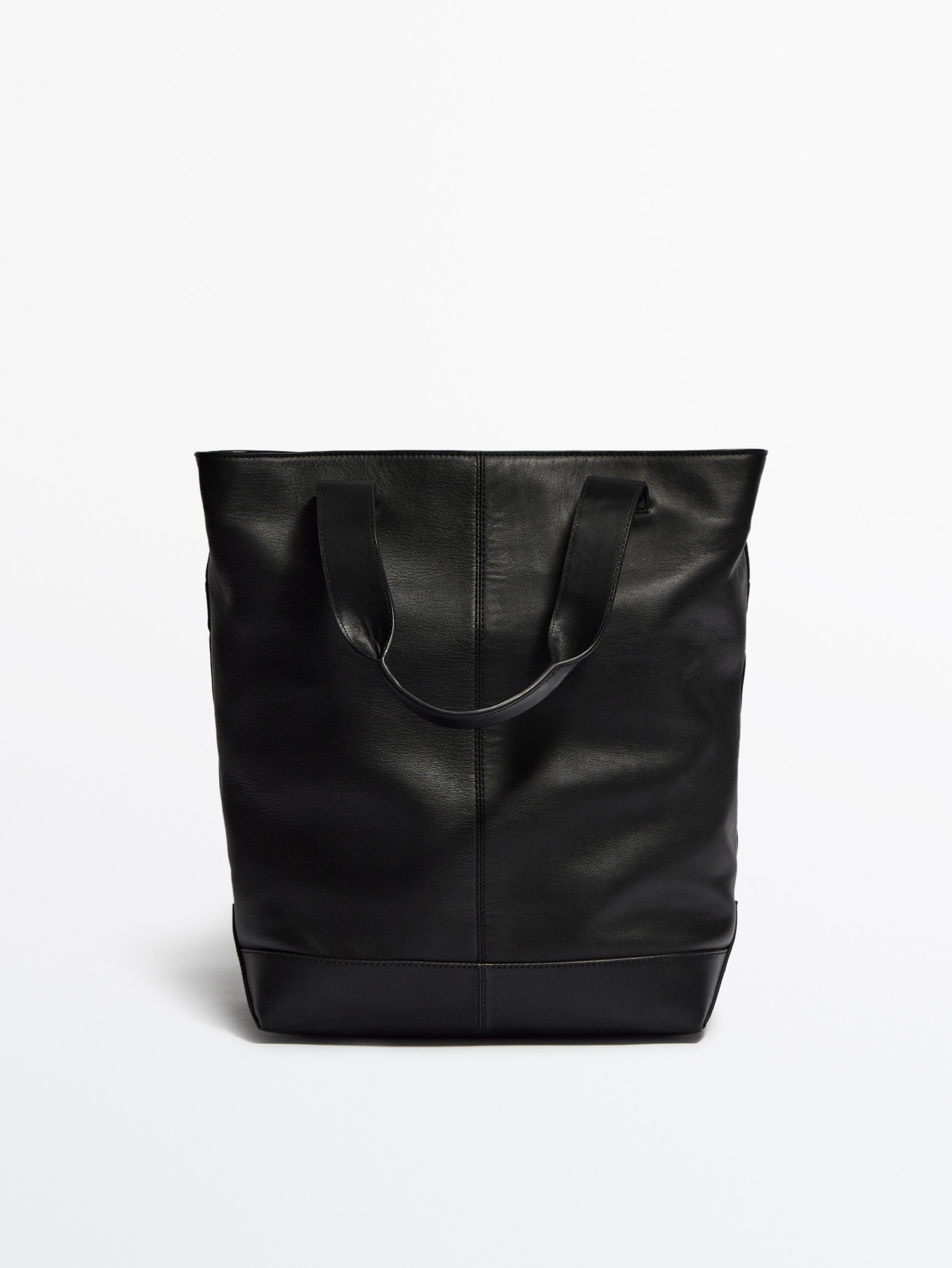 Bolso tote piel negro -Studio - NEGRO
