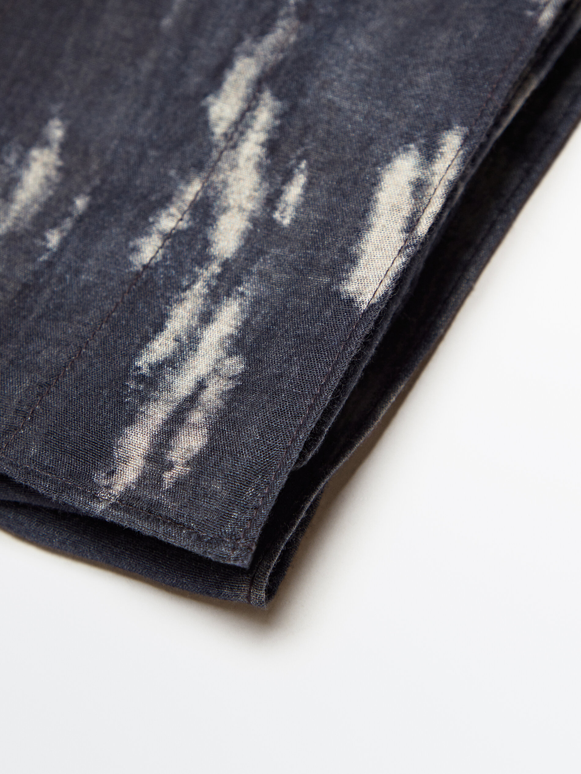 Fular con seda estampado manchas - AZUL