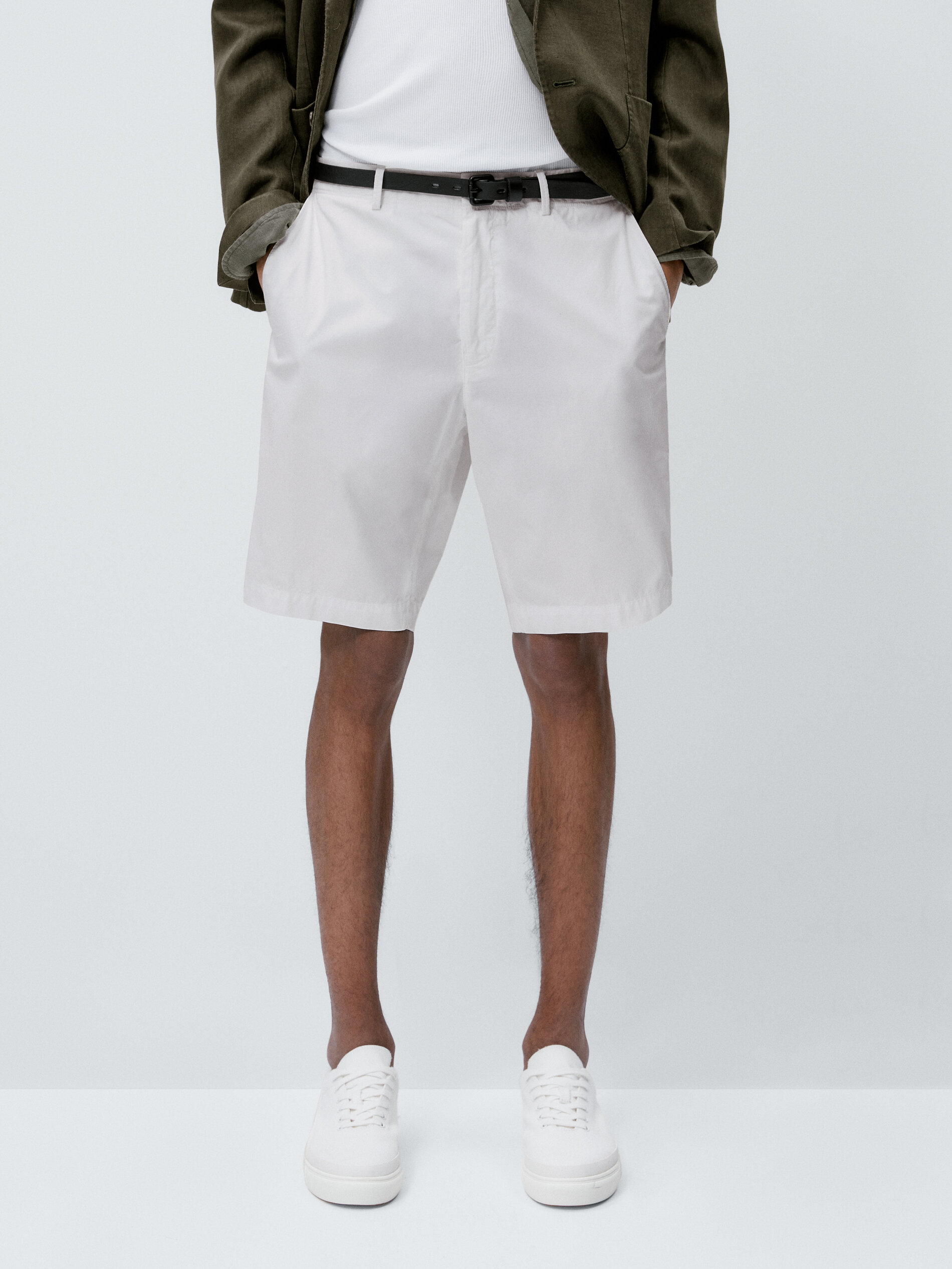 Bermuda algodón microsarga - BLANCO