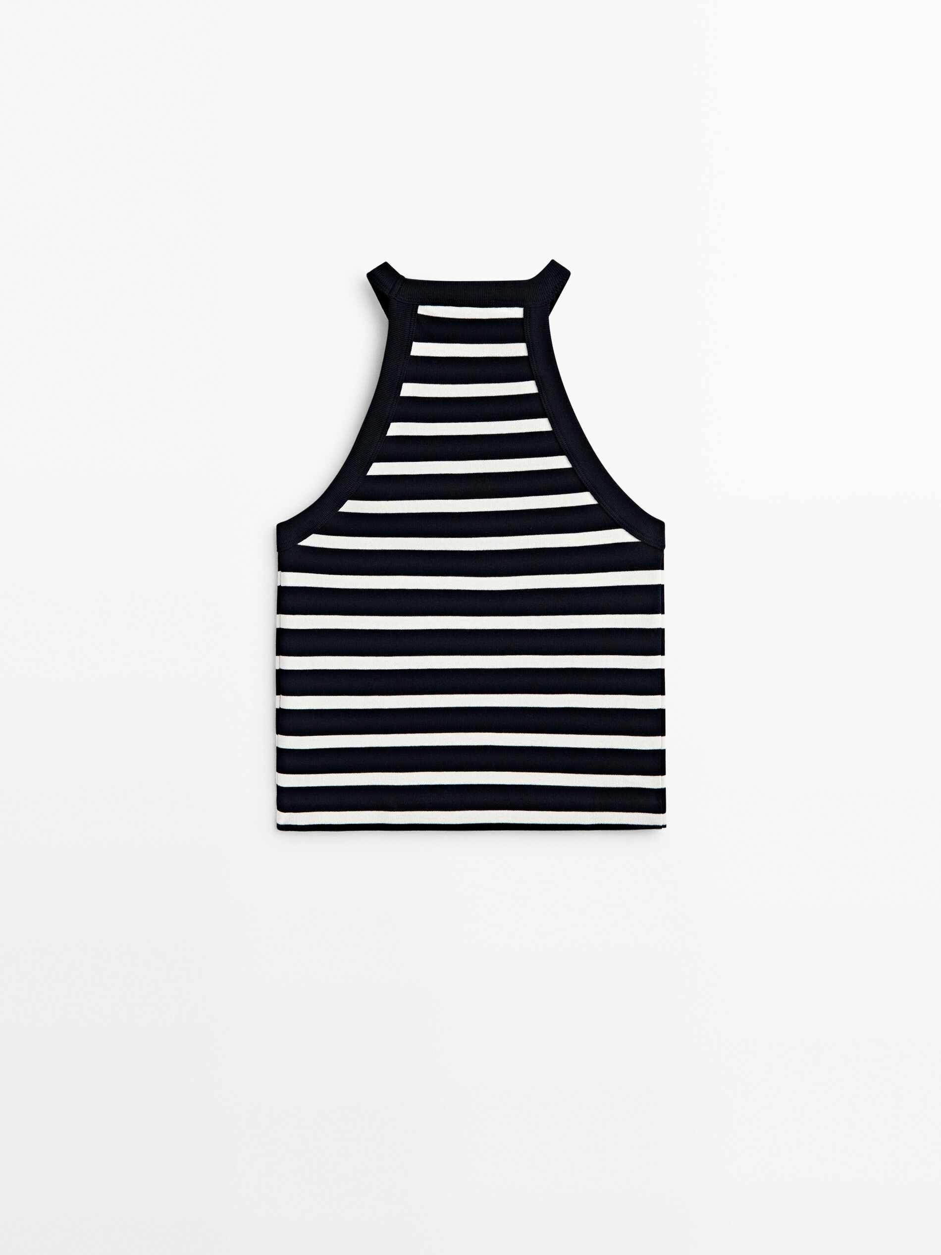 Top crop halter rayas - AZUL MARINO