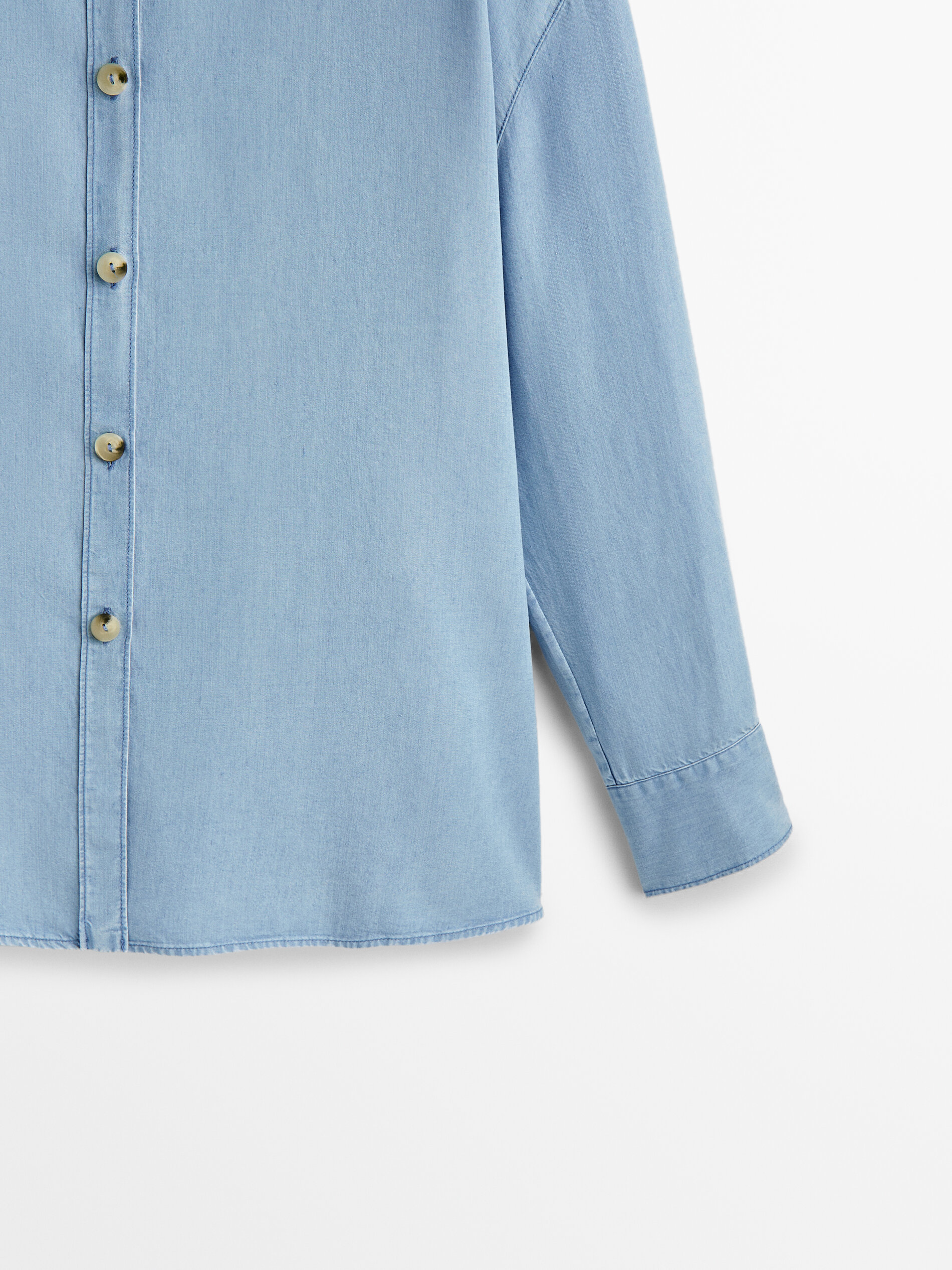 Camisa fluida efecto denim - AZUL MEDIO