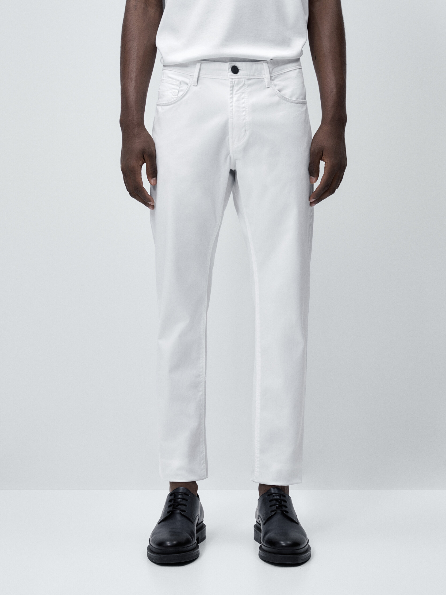 Pantalón tejanero tricotina slim fit - BLANCO