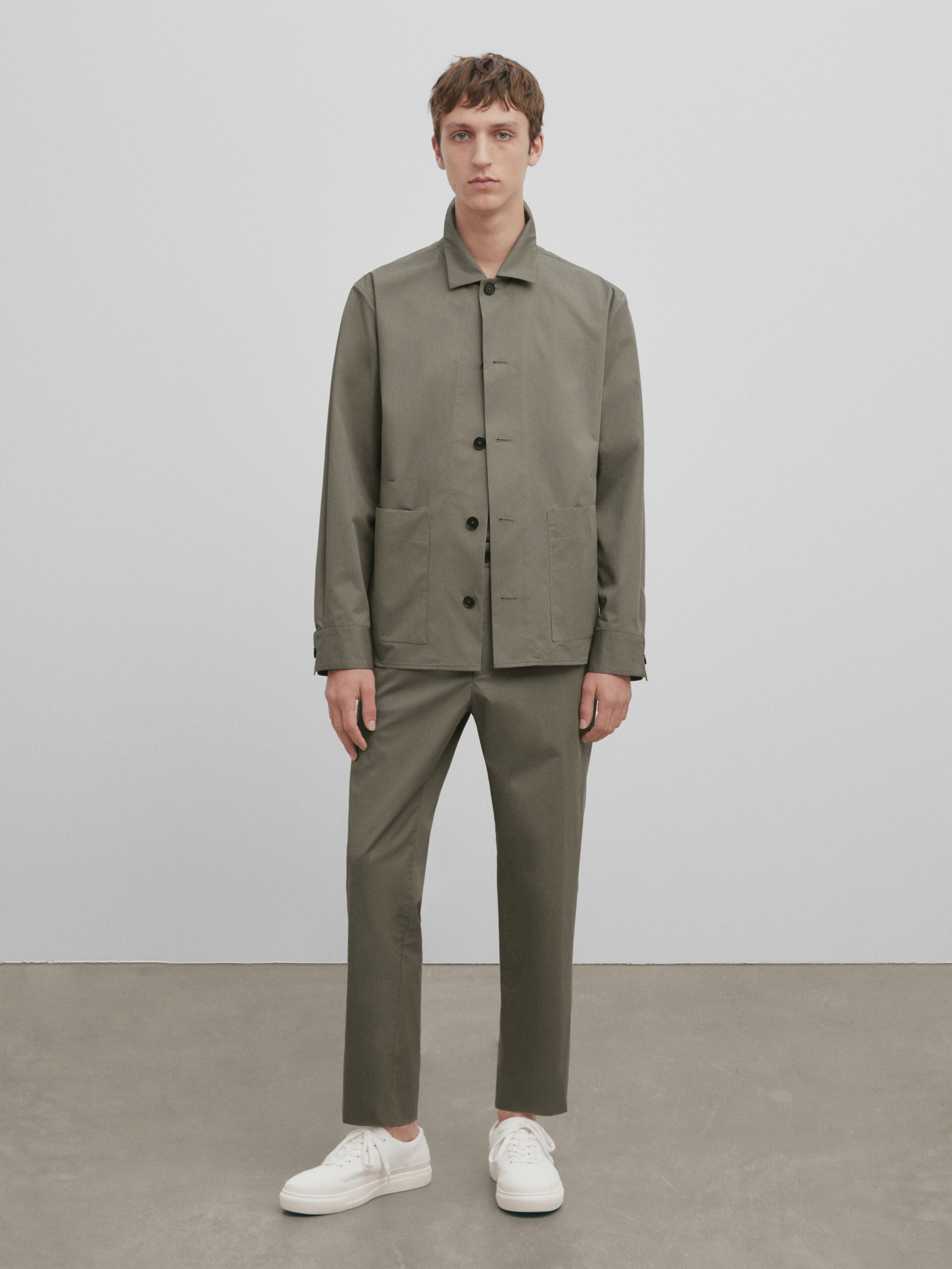 Sobrecamisa algodón bolsillos -Studio - Kaki