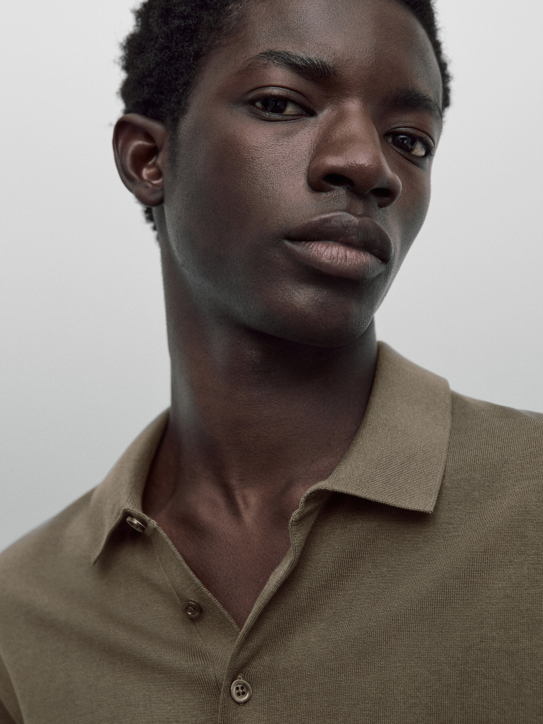 Jersey polo con algodón y seda Limited edition - Caqui