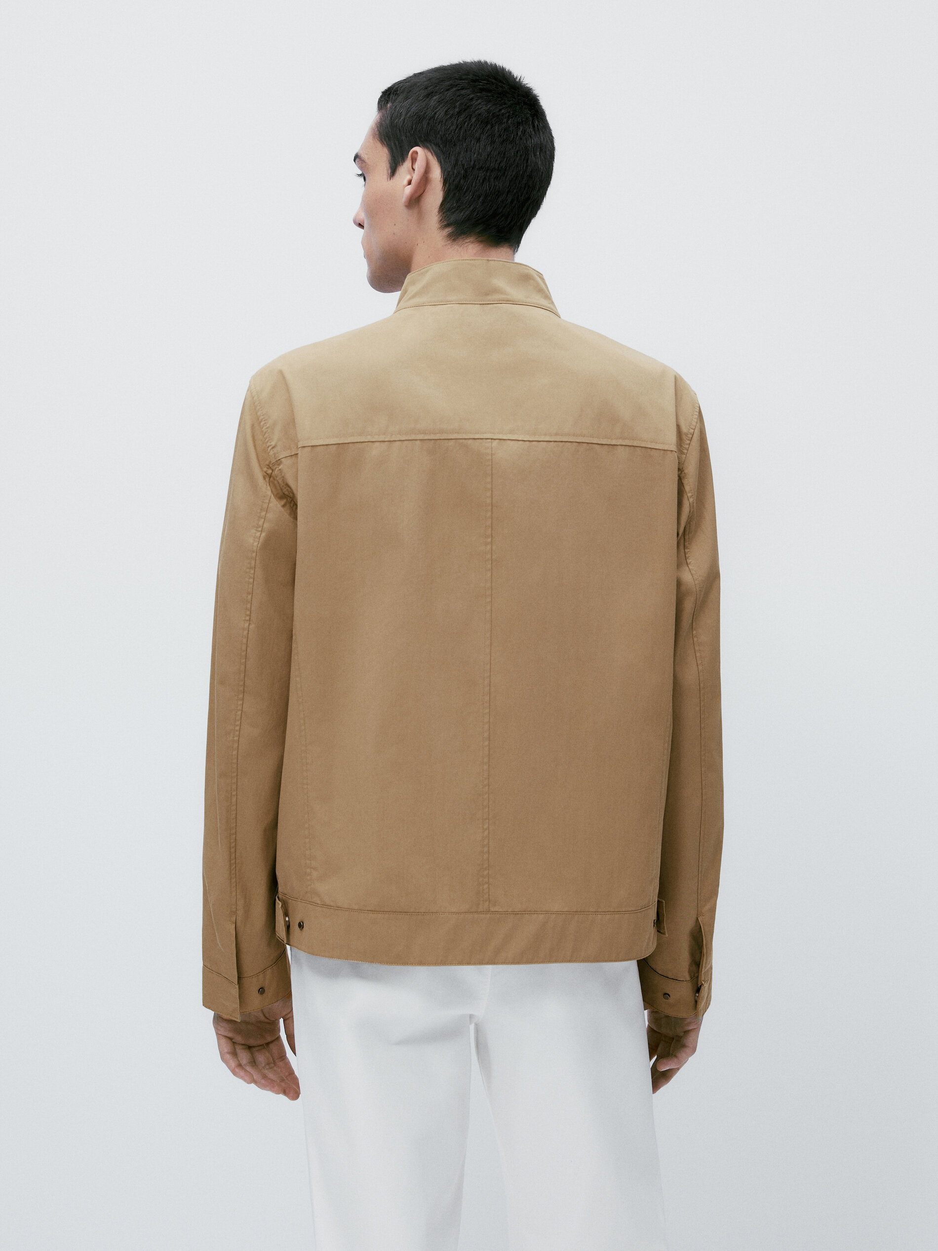 Chaqueta cuello mao mezcla algodón - TOSTADO CLARO