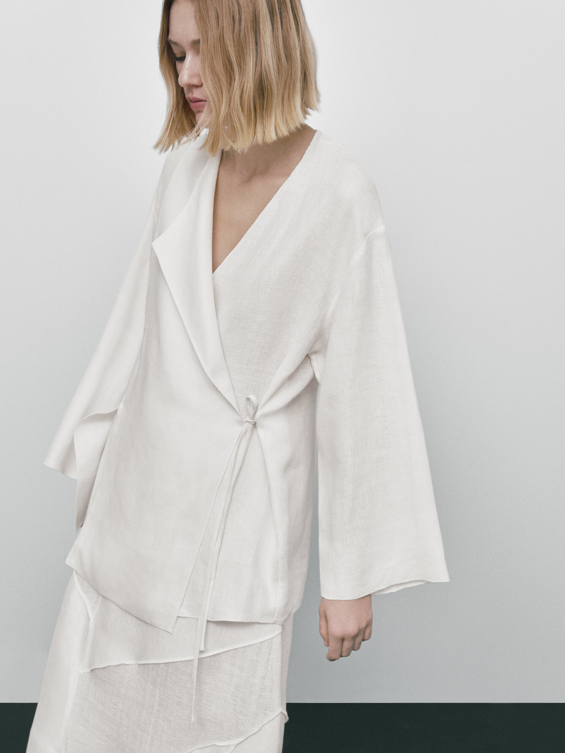 Sobrecamisa lino estructura Limited Edition - BLANCO