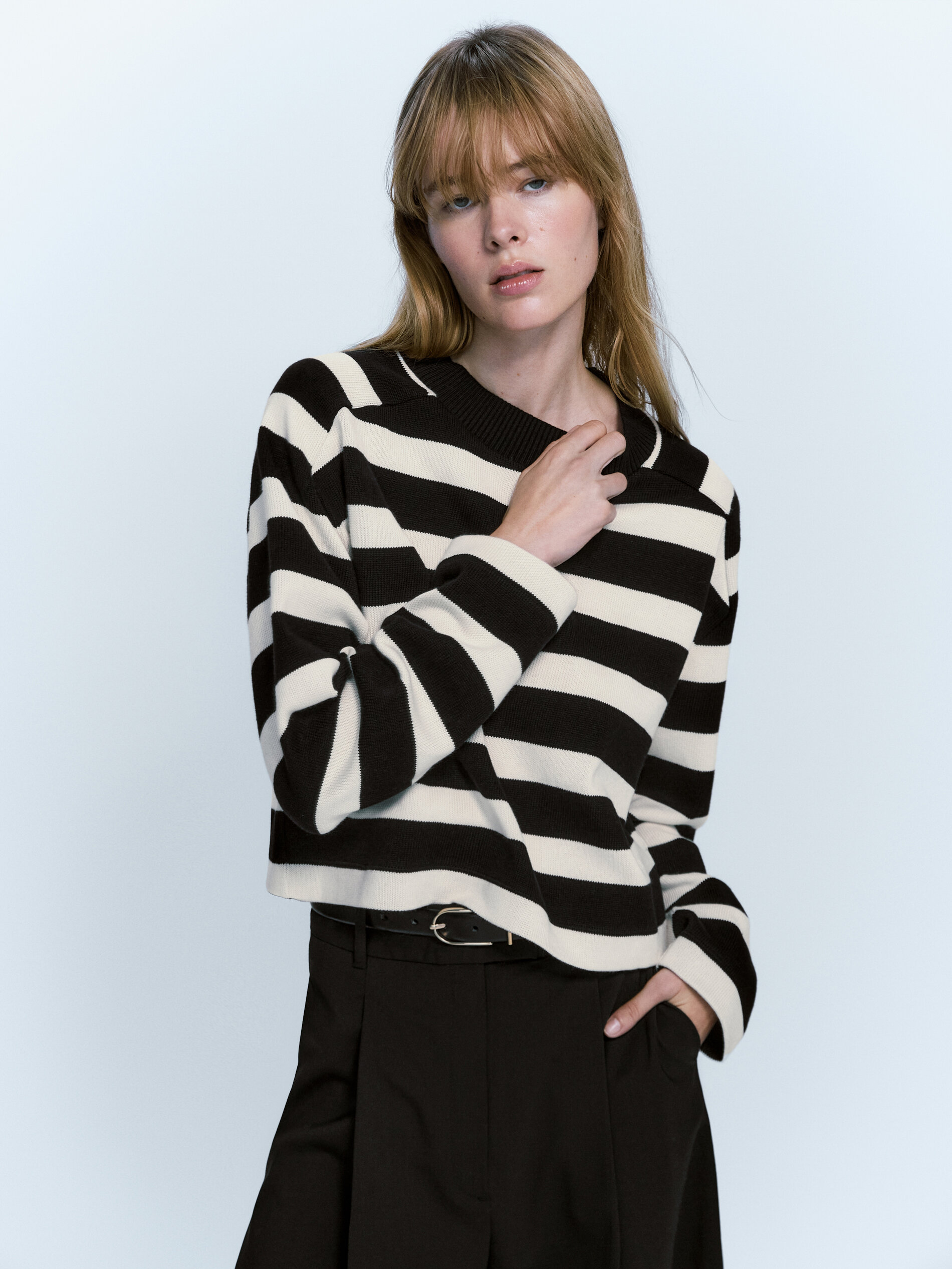 Sudadera rayas 100% algodón - CRUDO