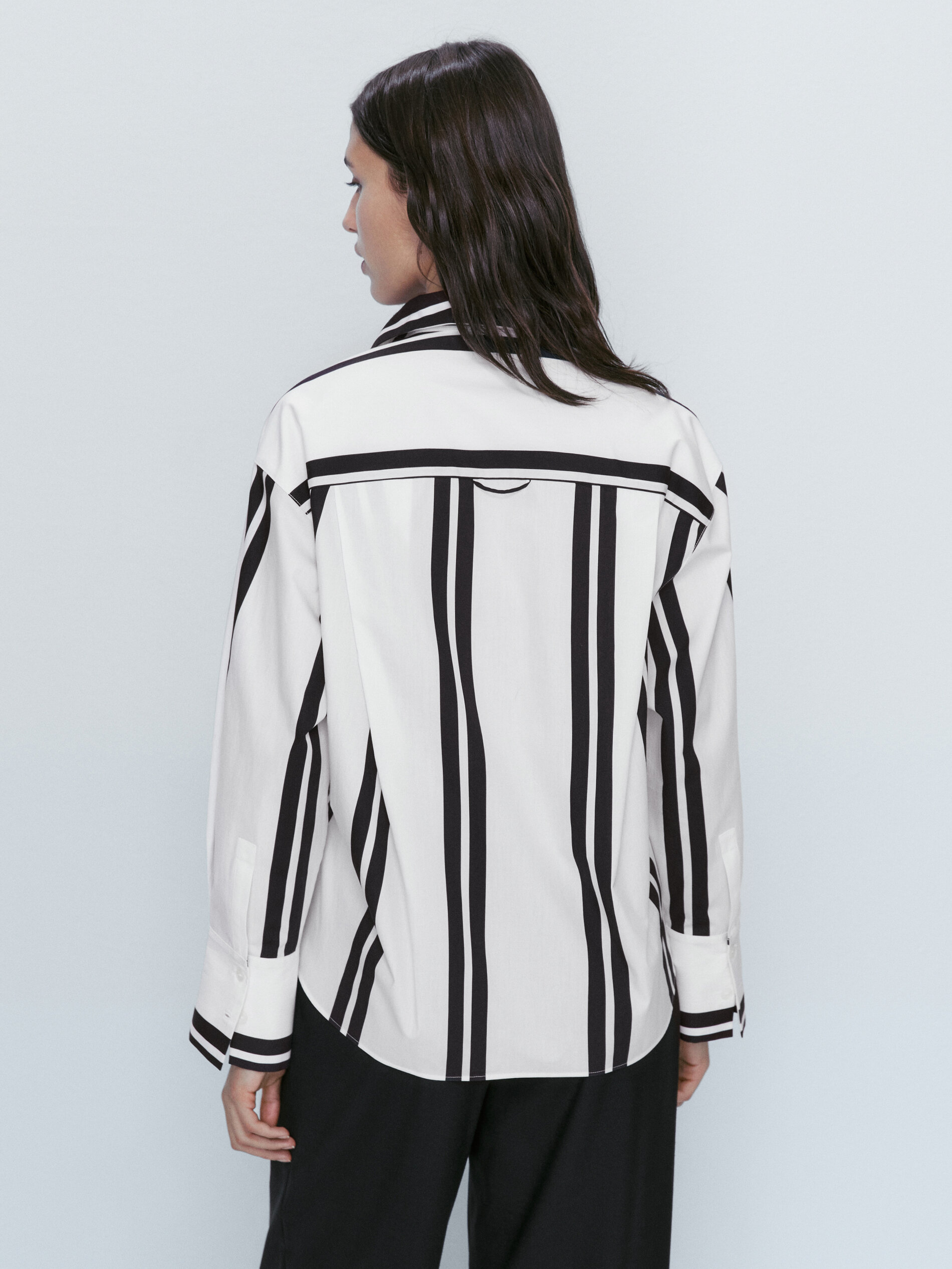 Camisa algodón doble raya - BLANCO