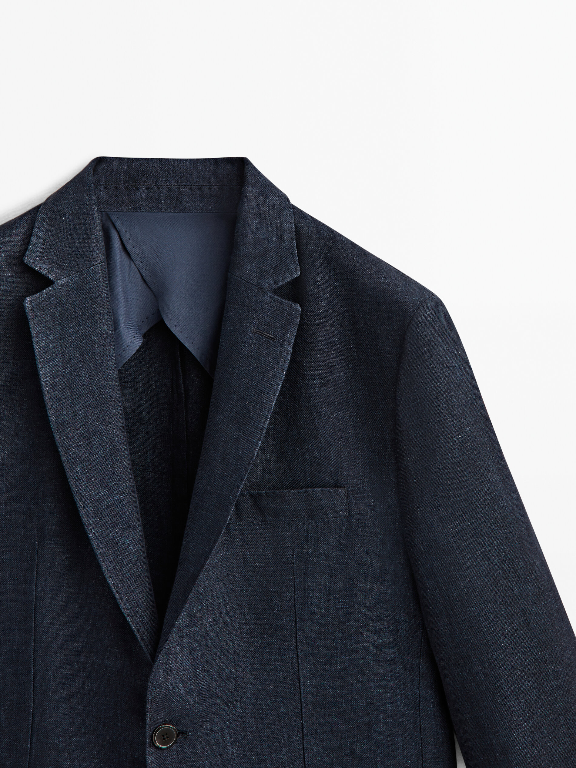 Americana traje lino sarga azul marino - AZUL MARINO