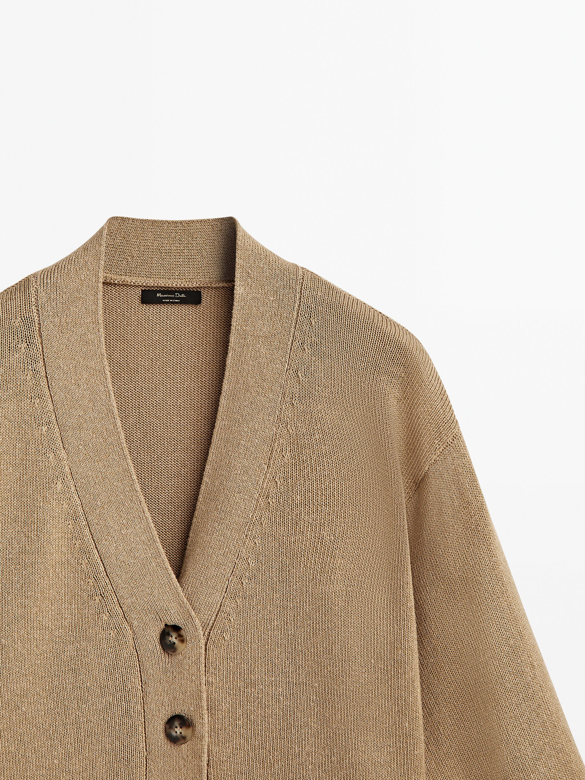 Cárdigan de punto cuello pico botones - Lavado