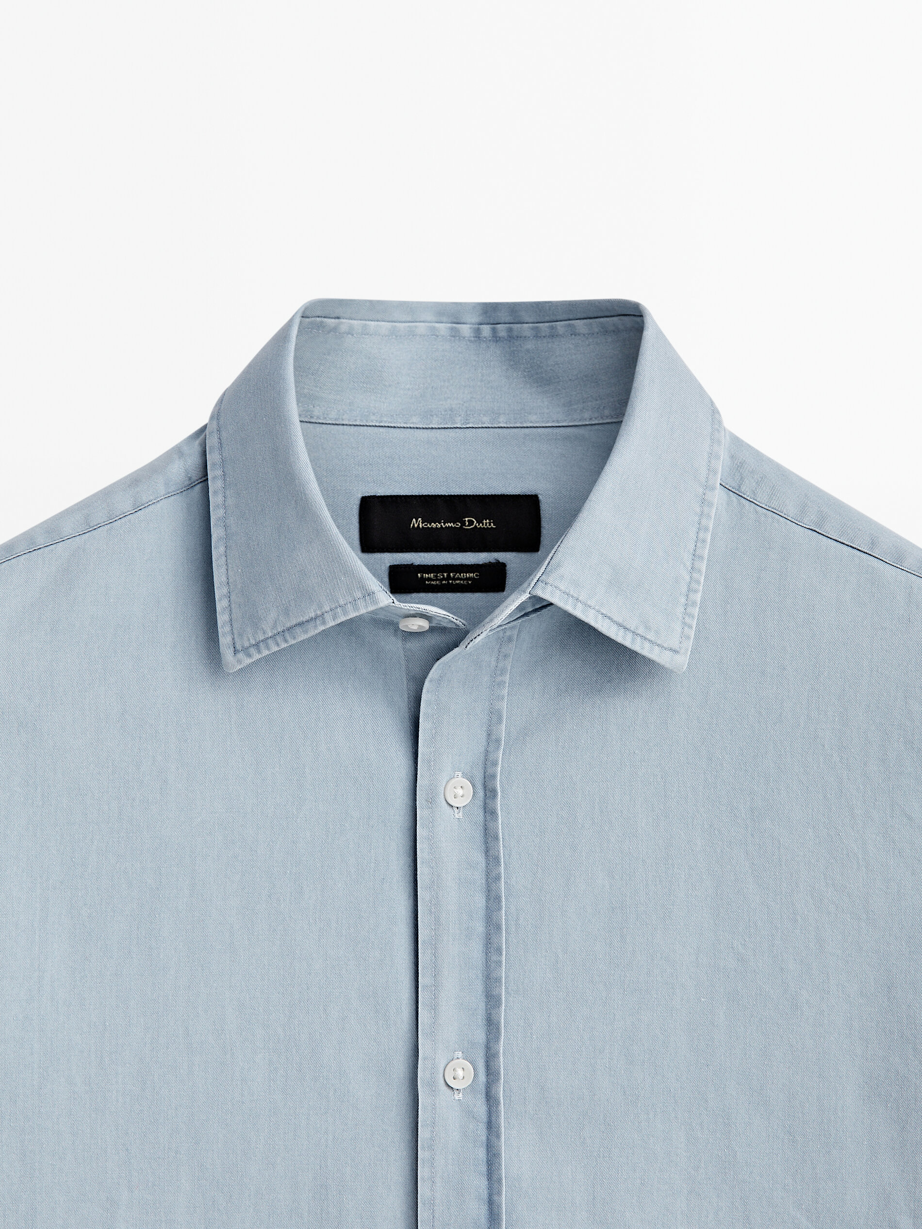 Camisa denim bleach wash slim fit - INDIGO