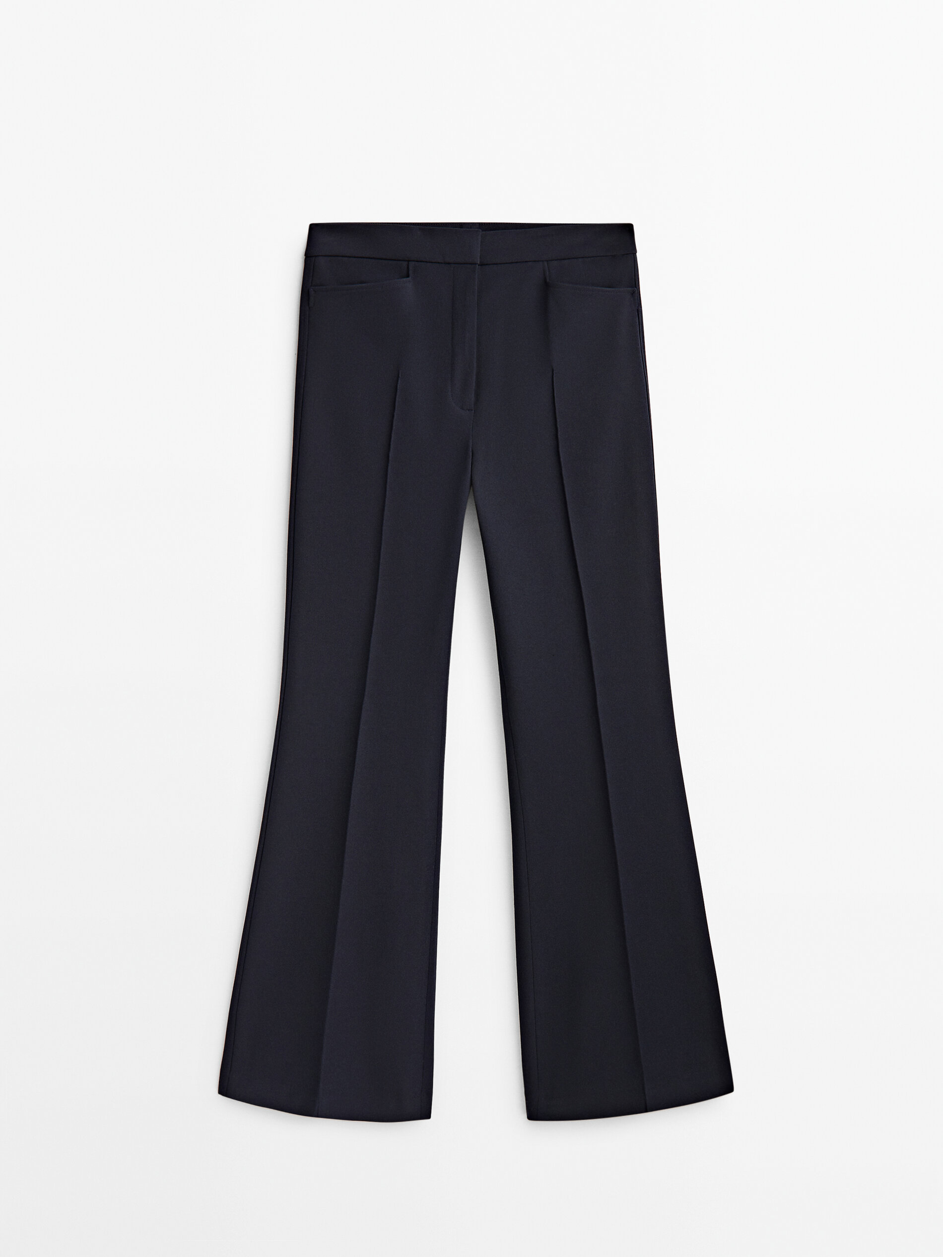 Pantalón flare con nervio central - AZUL MARINO