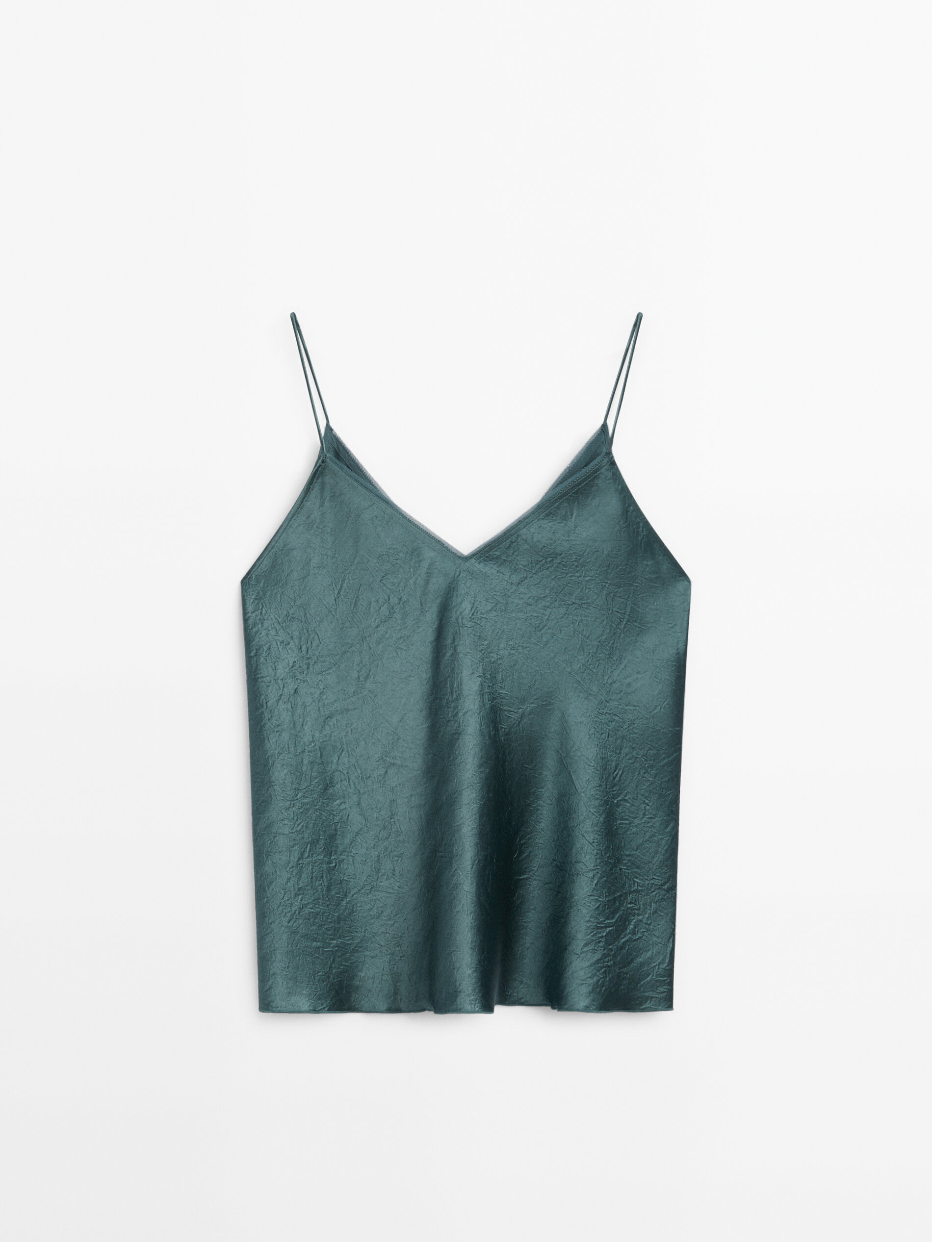 Top lencero satinado - VERDE