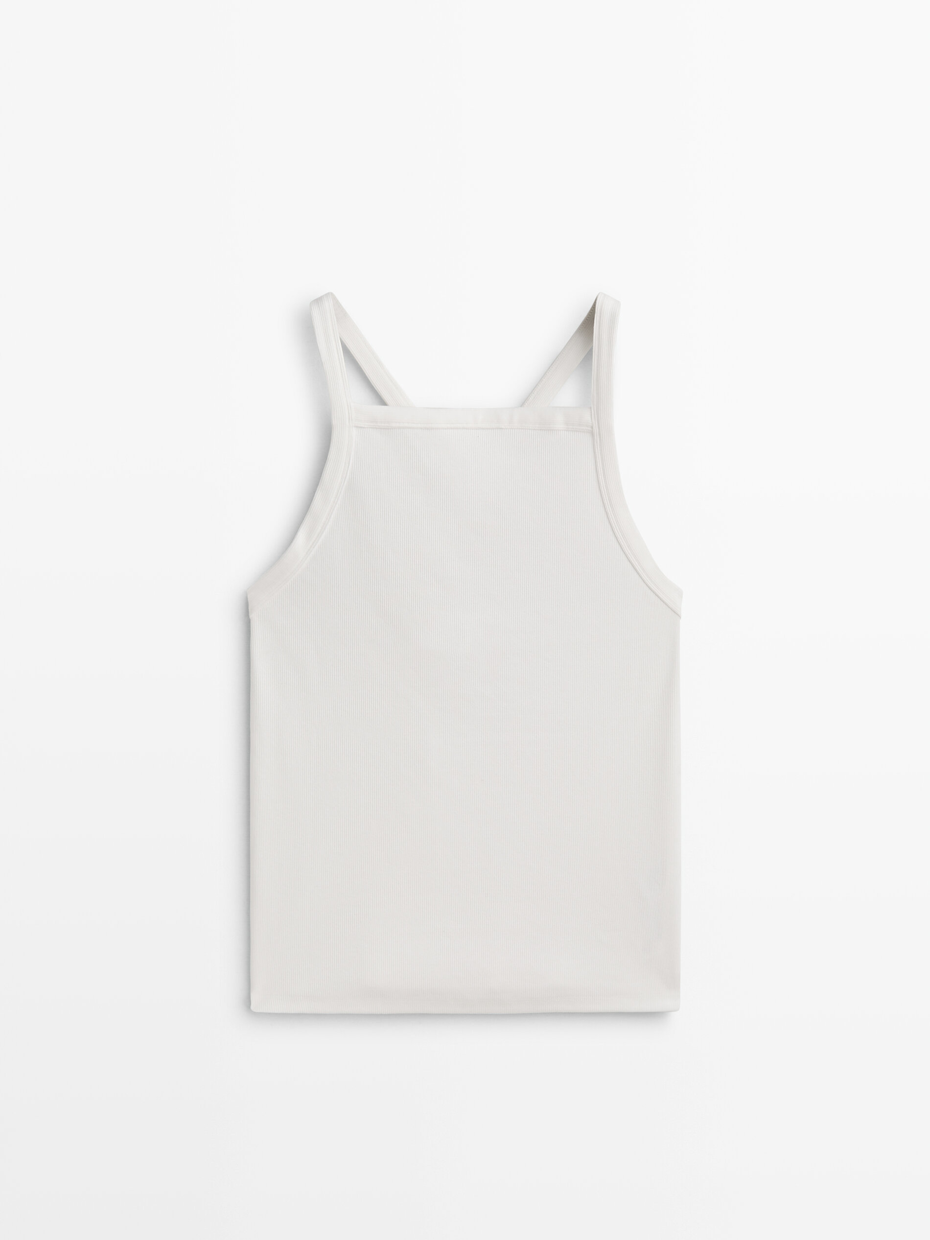 Top canalé tirantes cruzados - CRUDO