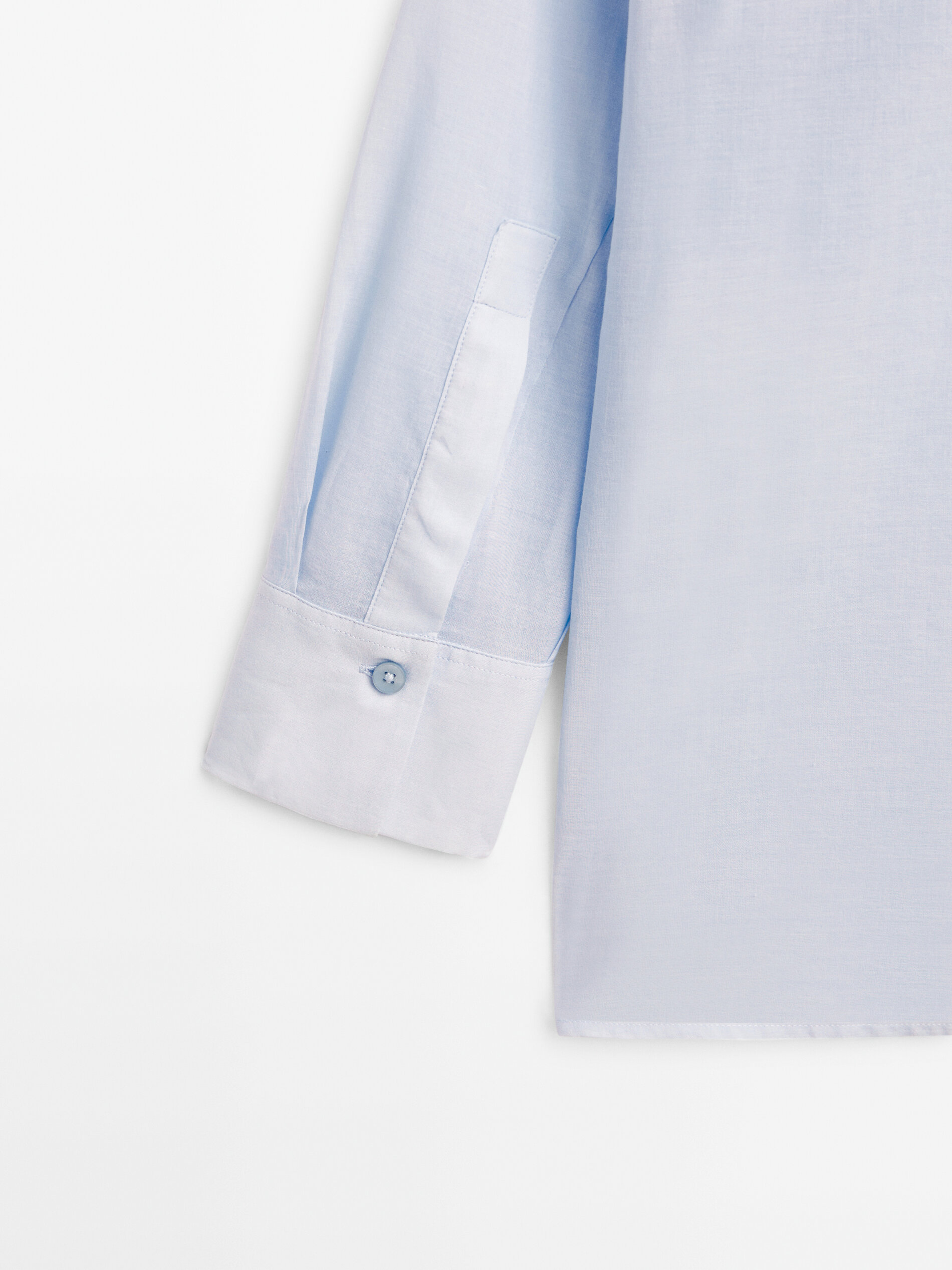 Camisa voile algodón bolsillos - AZUL