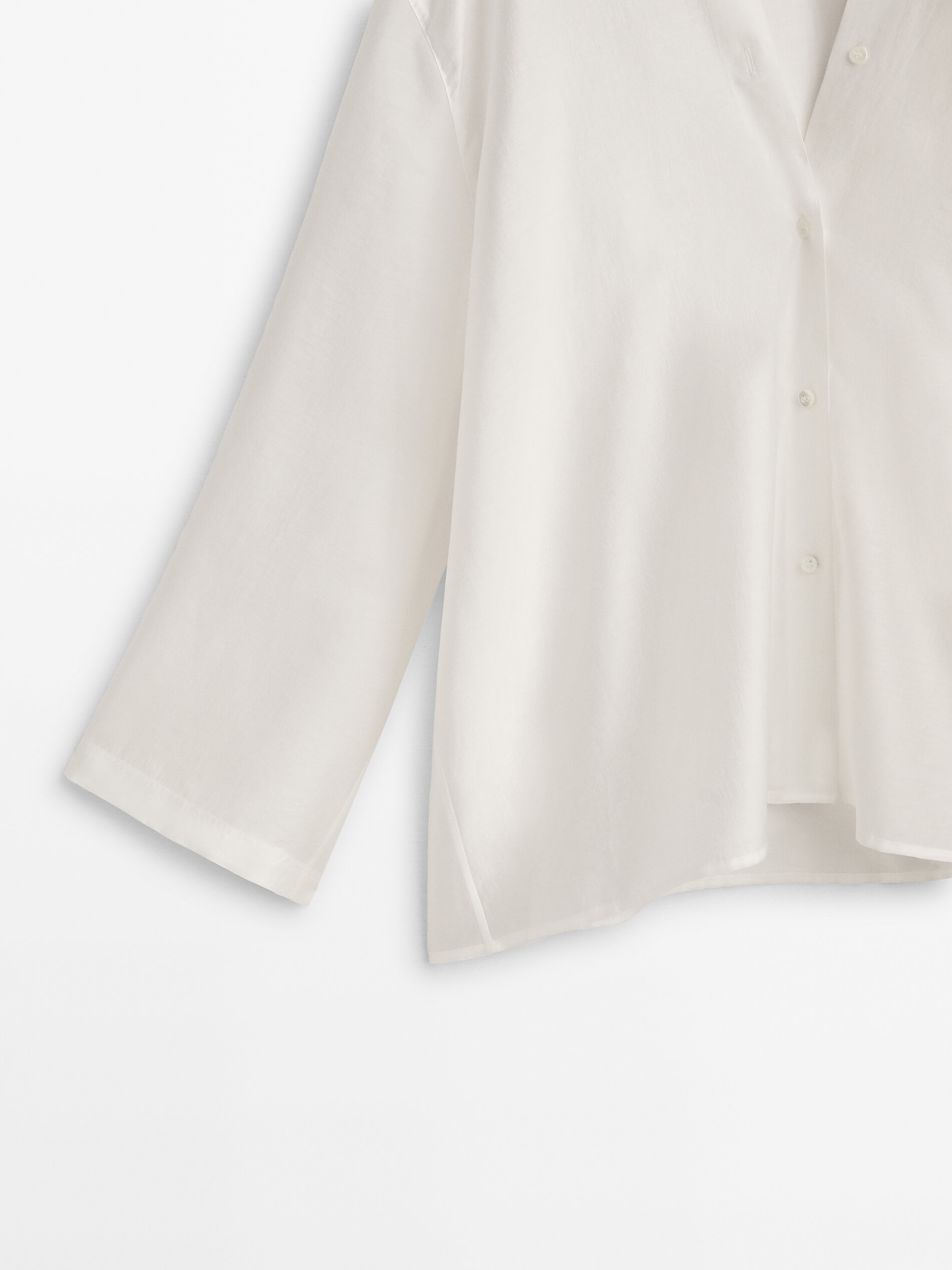 Camisa kimono escote pico - BLANCO