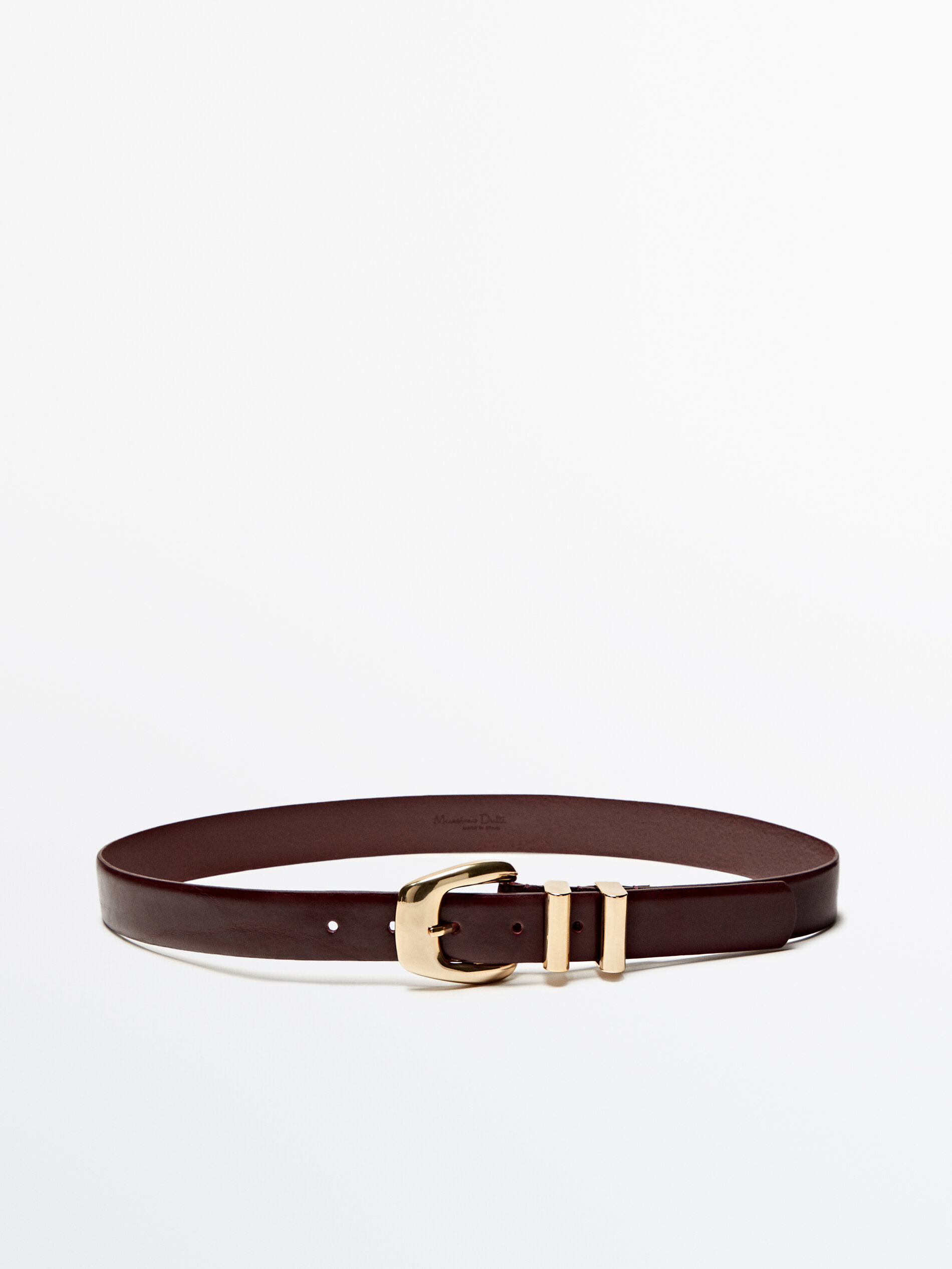 Cinturón piel doble pasador - BURDEOS