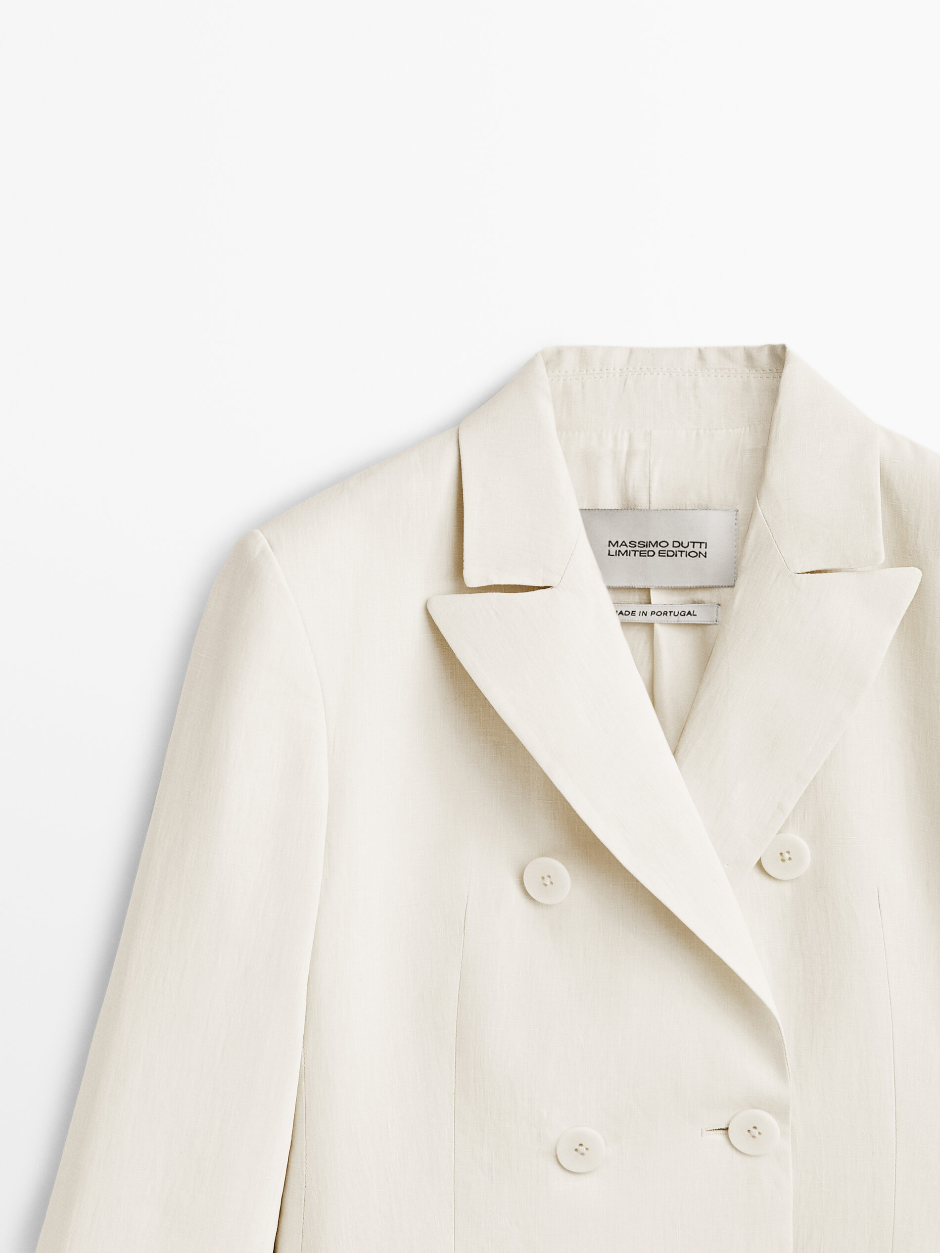 Americana traje cruzada lino Limited edition - MARFIL