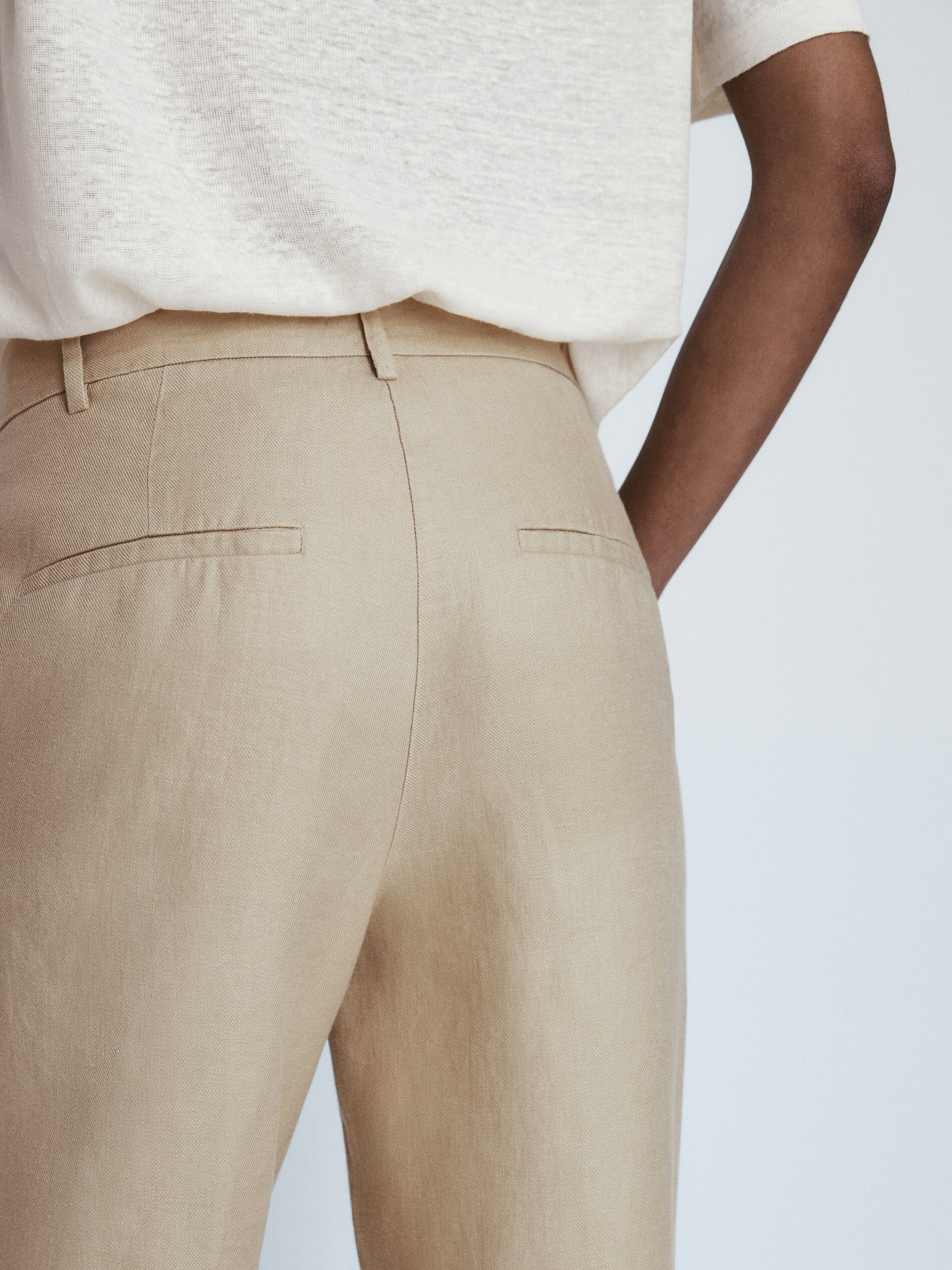 Pantalón 100% lino pinzas - Lavado