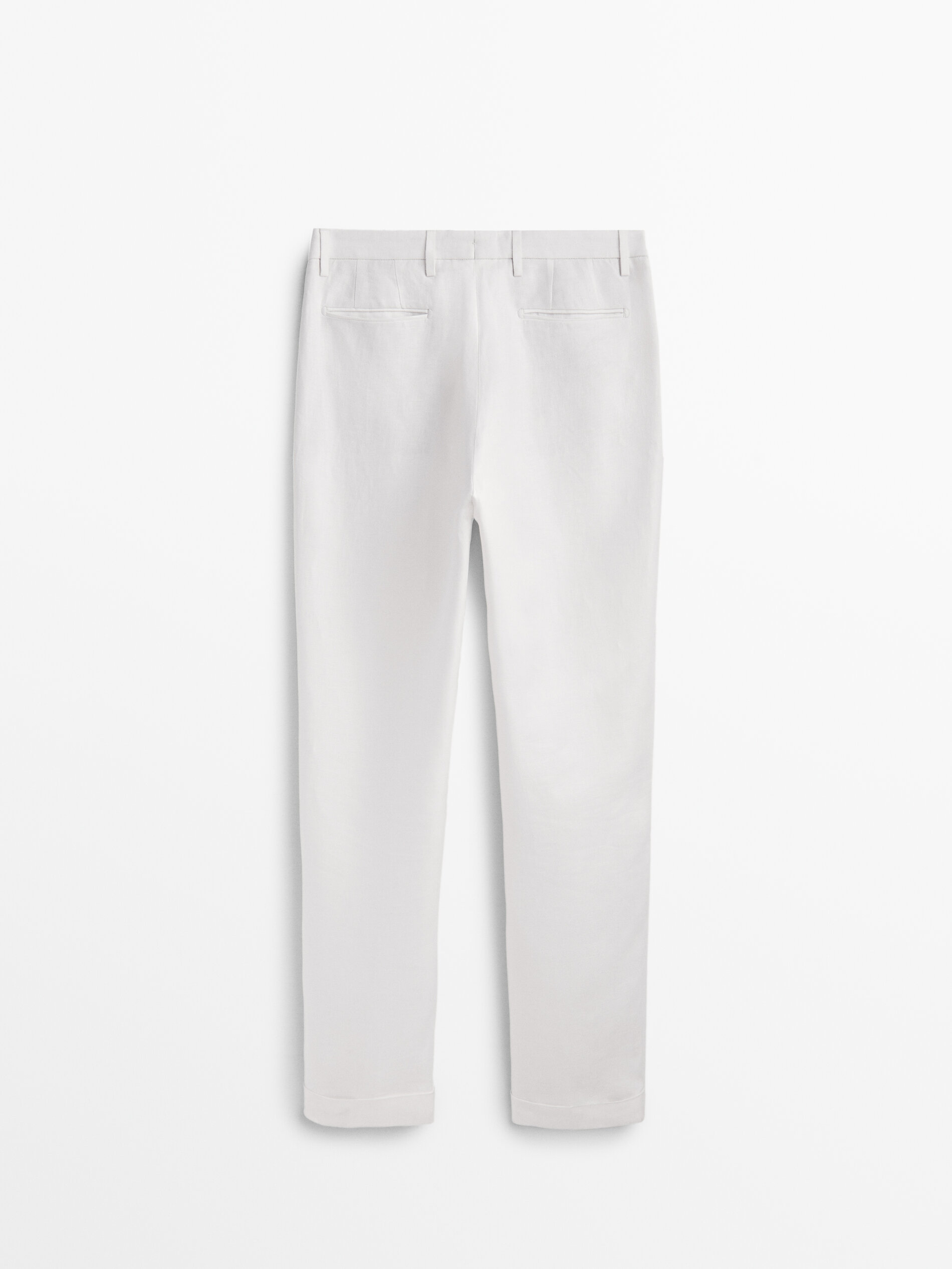 Pantalón traje 100% lino - BLANCO